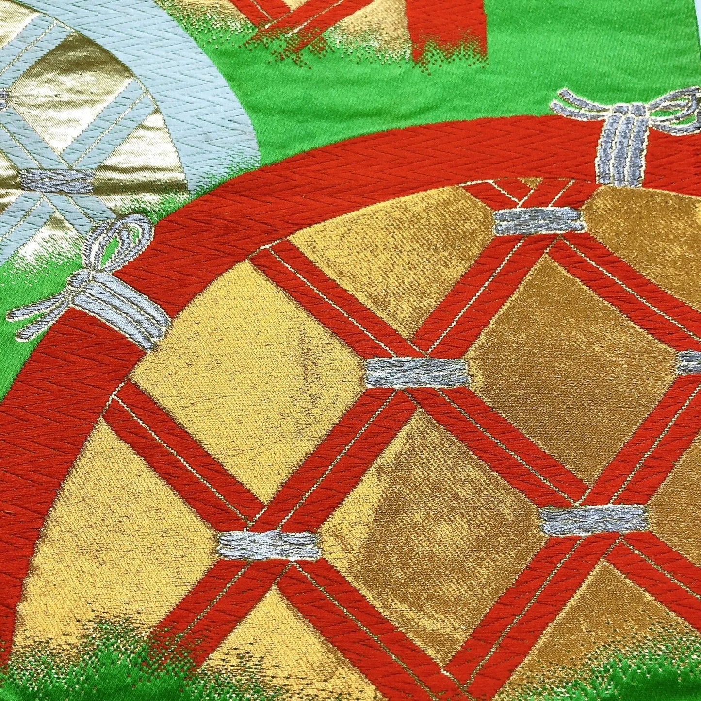 6022# Japanese Vintage Fukuro Obi Belt Kimono Fabric Silk Traditional Embroidery