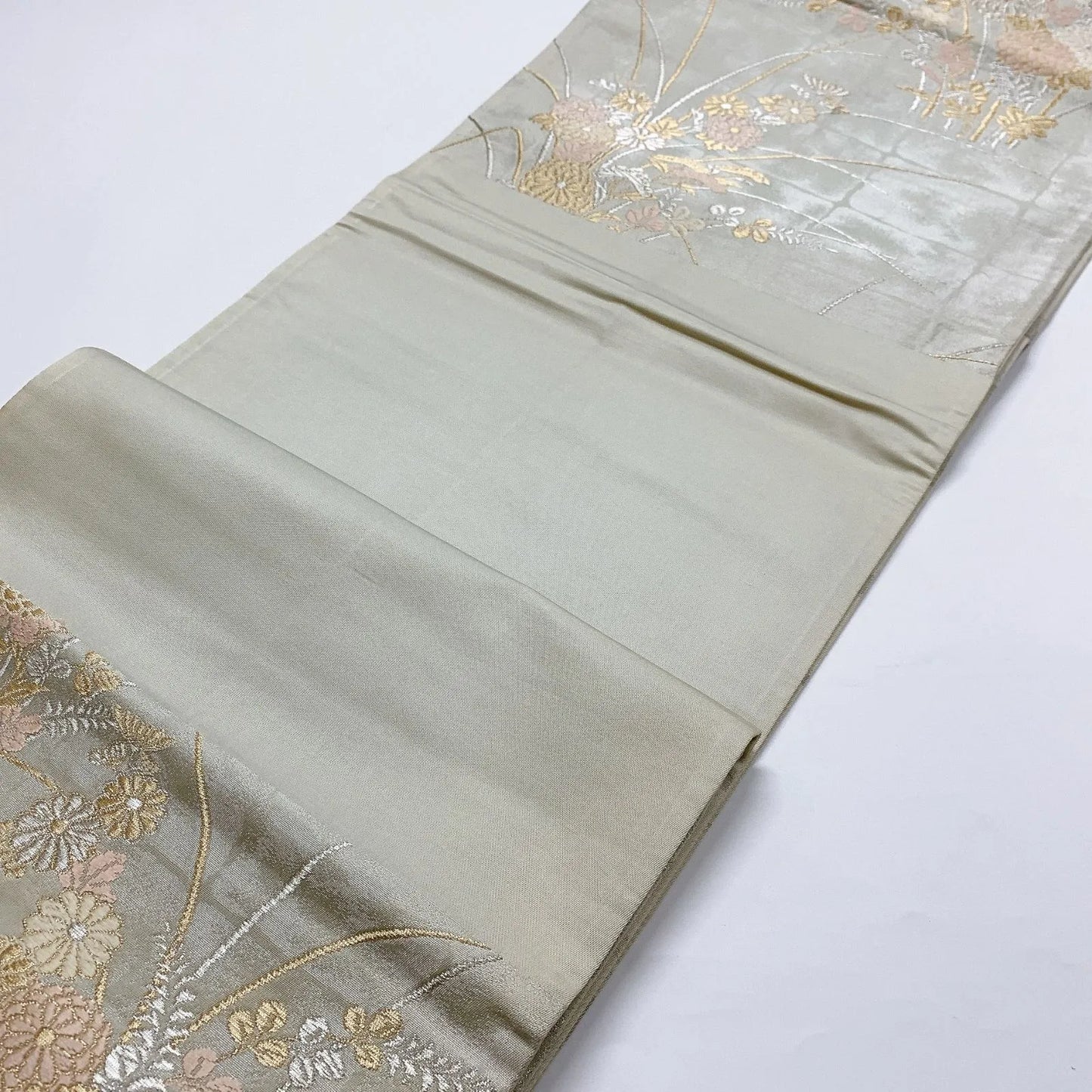 6026# Japanese Vintage Fukuro Obi Belt Kimono Fabric Silk Traditional