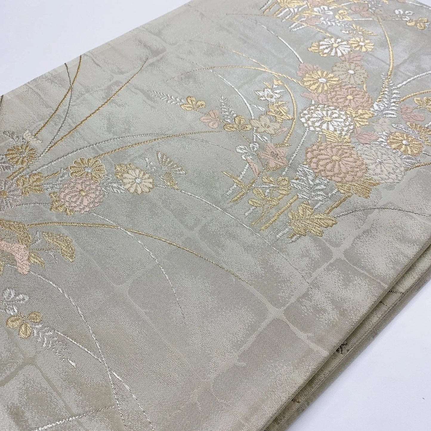 6026# Japanese Vintage Fukuro Obi Belt Kimono Fabric Silk Traditional