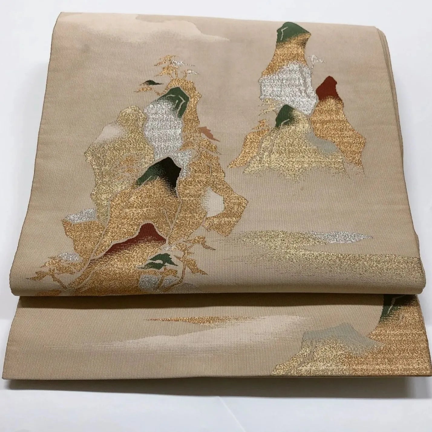 6013# Japanese Vintage Fukuro Obi Belt Kimono Fabric Silk Traditional