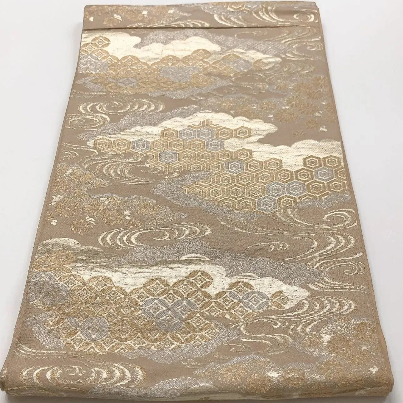 6016# Japanese Vintage Fukuro Obi Belt Kimono Fabric Silk Traditional Untailored