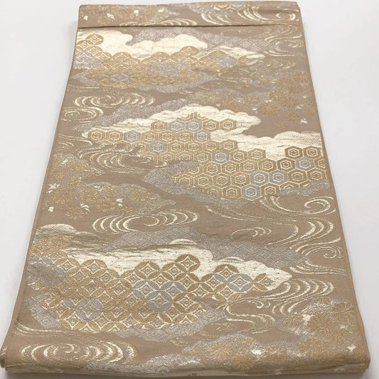 6016# Japanese Vintage Fukuro Obi Belt Kimono Fabric Silk Traditional Untailored
