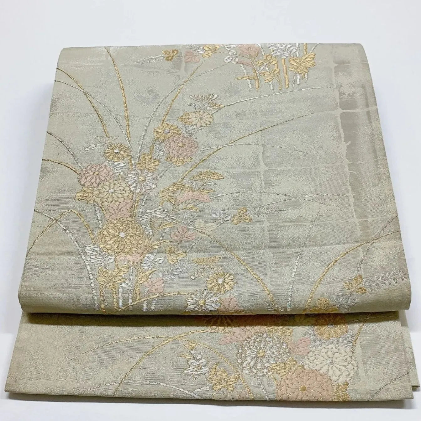 6026# Japanese Vintage Fukuro Obi Belt Kimono Fabric Silk Traditional