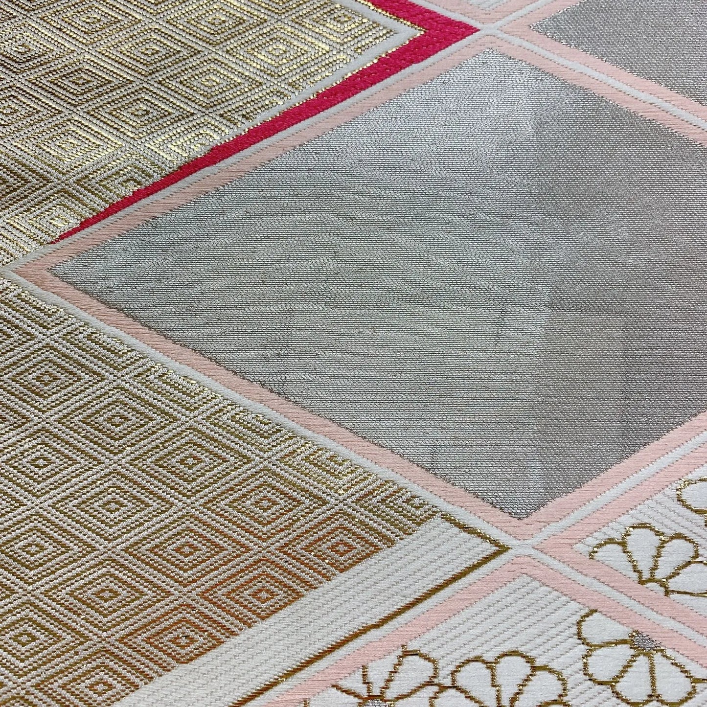 6031# Japanese Vintage Fukuro Obi Belt Kimono Fabric Silk Traditional Untailored