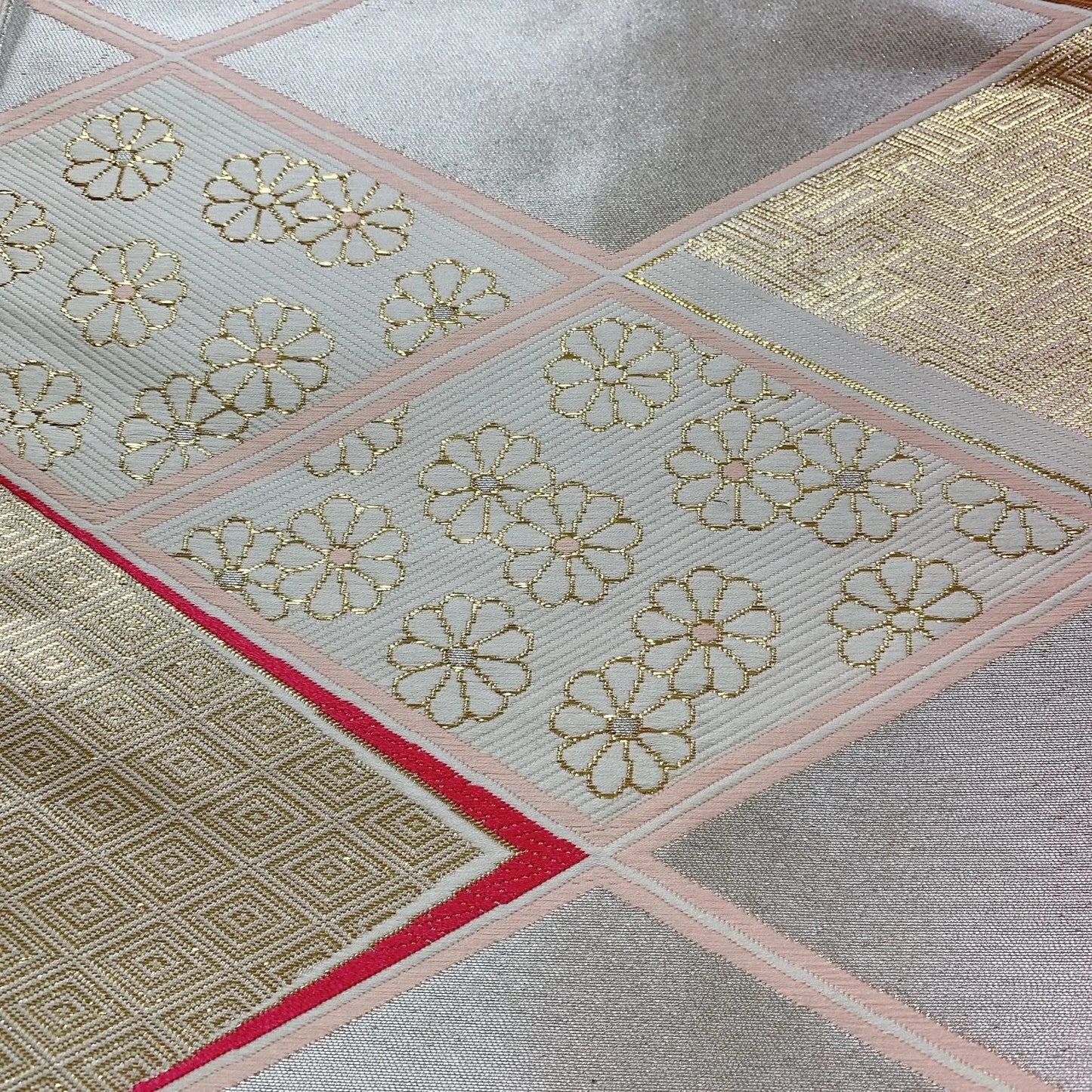 6031# Japanese Vintage Fukuro Obi Belt Kimono Fabric Silk Traditional Untailored