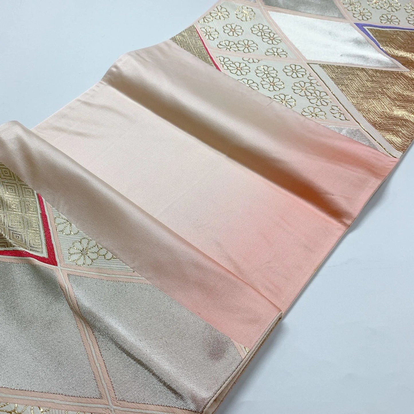 6031# Japanese Vintage Fukuro Obi Belt Kimono Fabric Silk Traditional Untailored