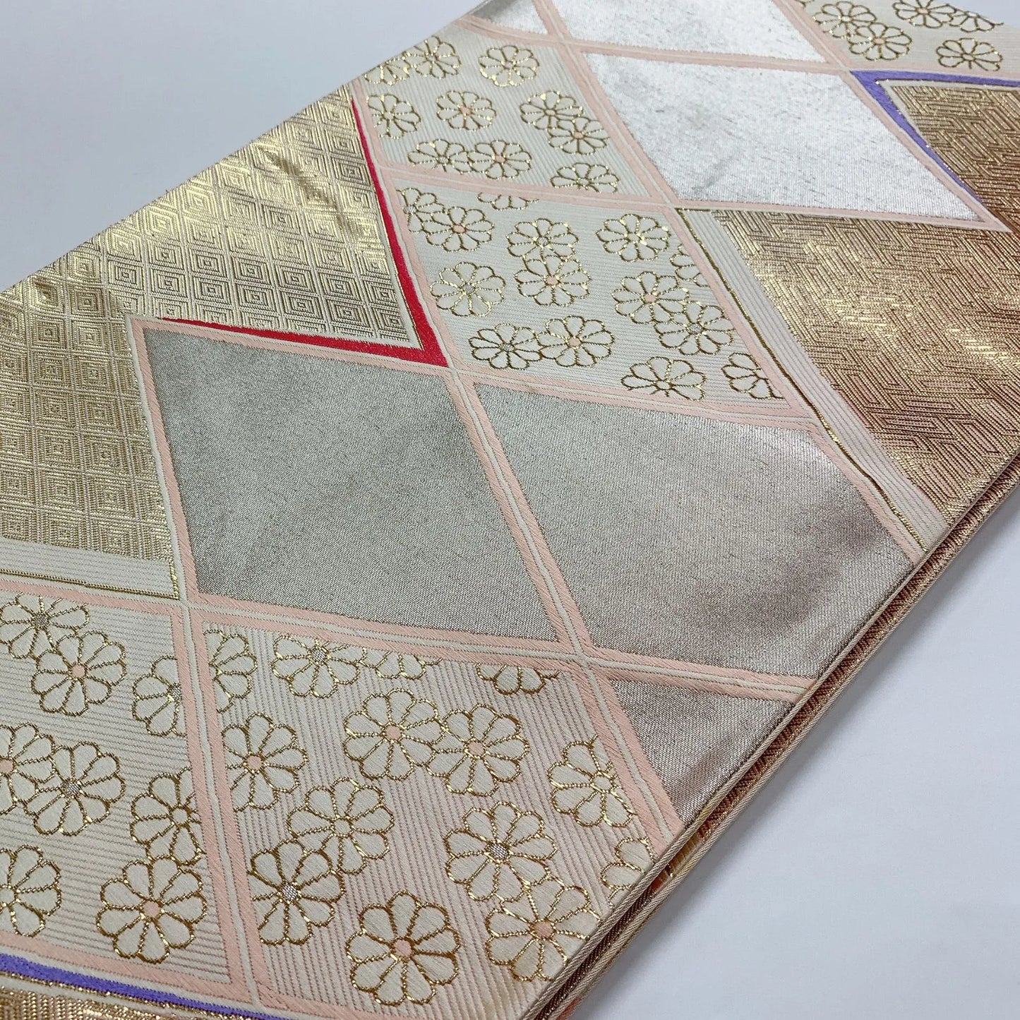 6031# Japanese Vintage Fukuro Obi Belt Kimono Fabric Silk Traditional Untailored