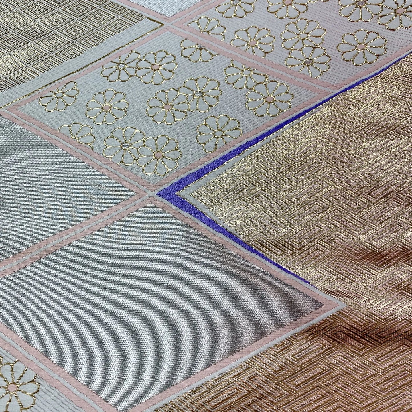 6031# Japanese Vintage Fukuro Obi Belt Kimono Fabric Silk Traditional Untailored