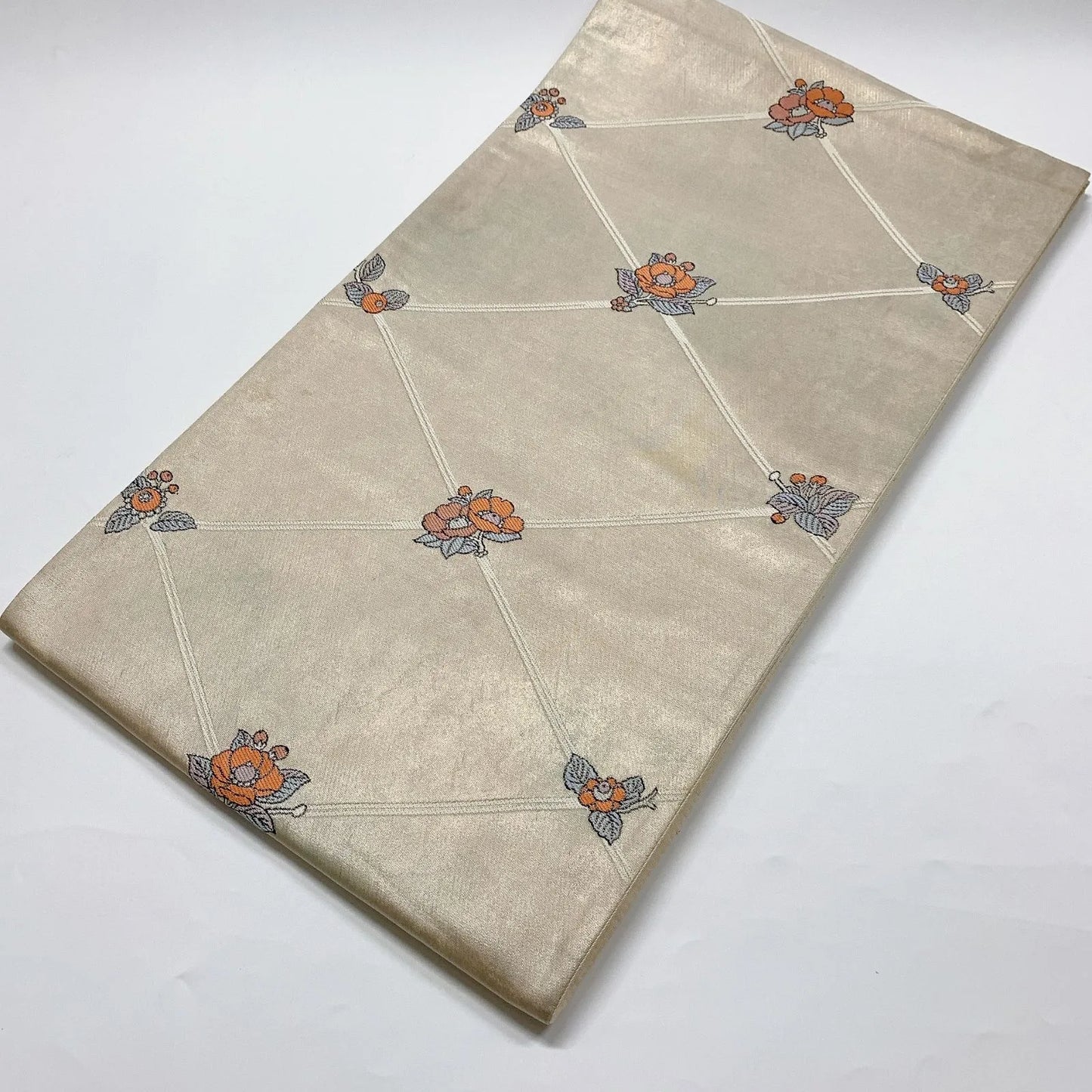 6033# Japanese Vintage Fukuro Obi Belt Kimono Fabric Silk Traditional