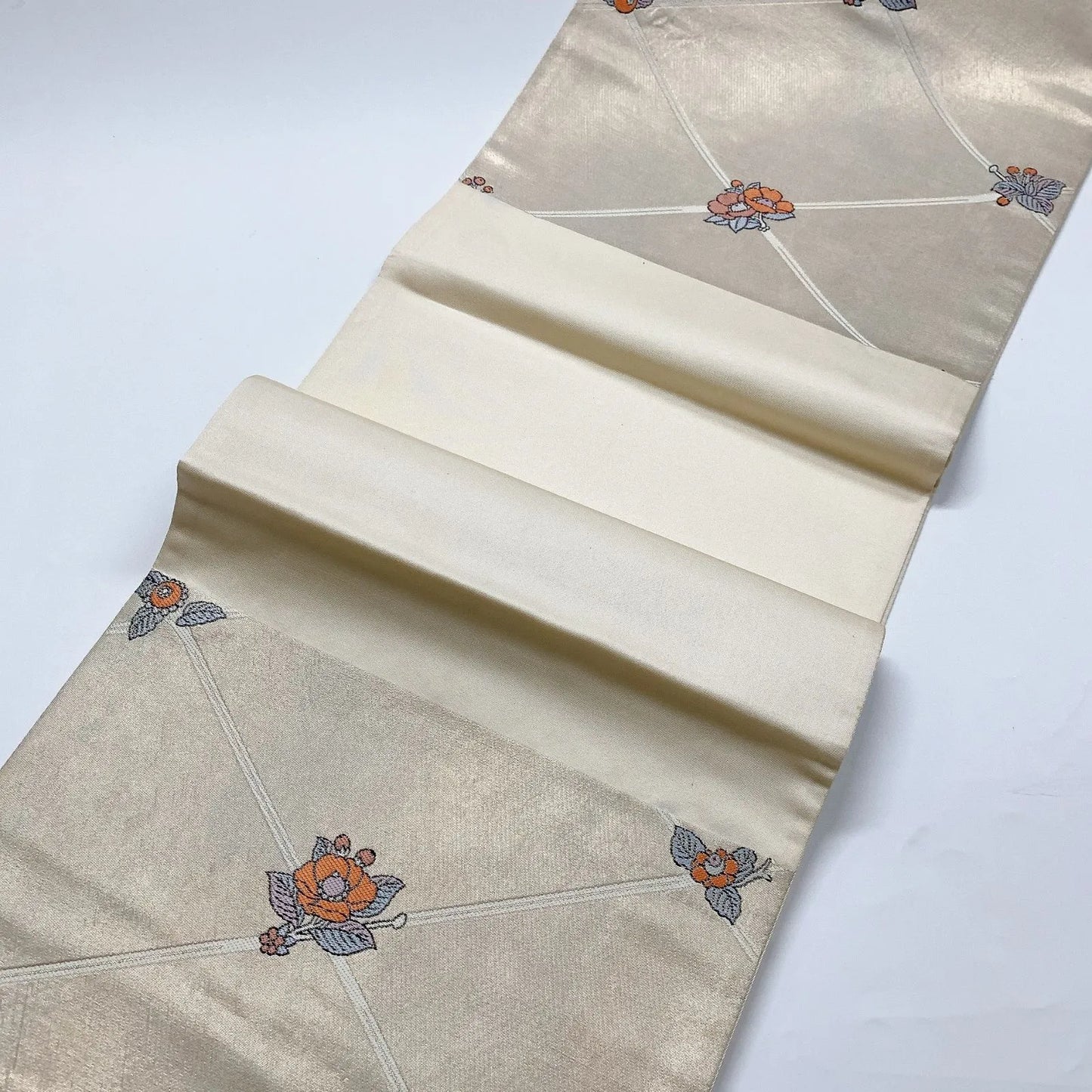 6033# Japanese Vintage Fukuro Obi Belt Kimono Fabric Silk Traditional
