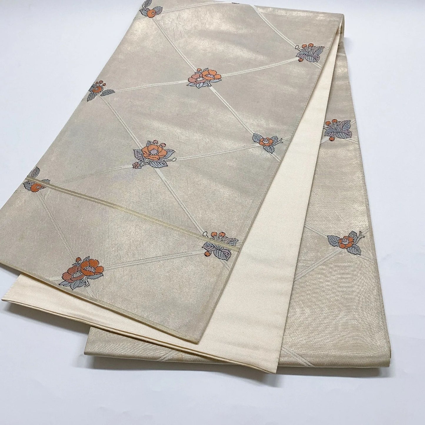 6033# Japanese Vintage Fukuro Obi Belt Kimono Fabric Silk Traditional