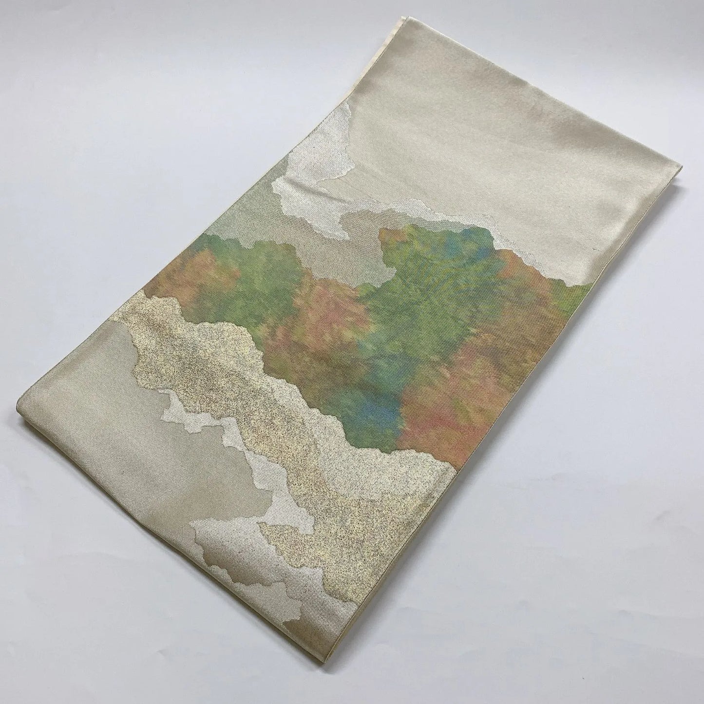 6035# Japanese Vintage Fukuro Obi Belt Kimono Fabric Silk Traditional 　