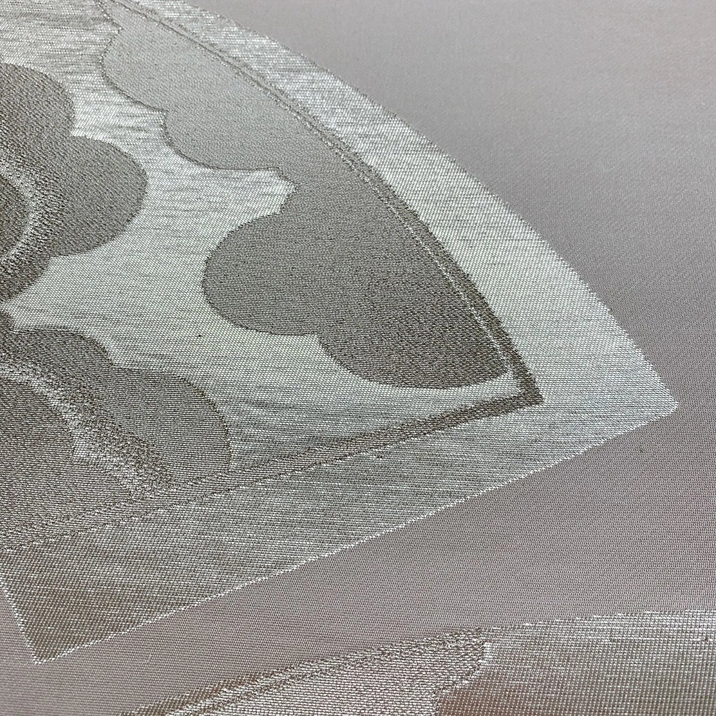 6040# Japanese Vintage Fukuro Obi Belt Kimono Fabric Silk Traditional Silver