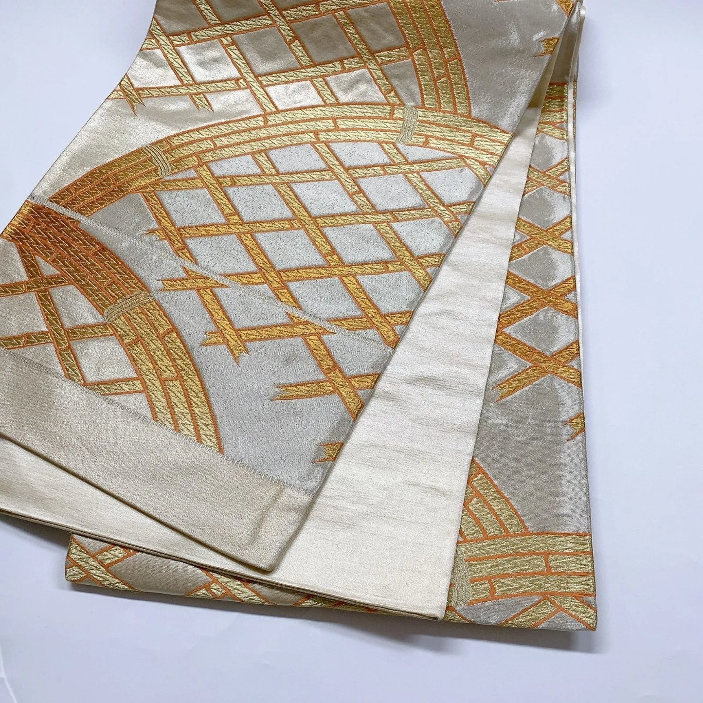 6042# Japanese Vintage Fukuro Obi Belt Kimono Fabric Silk Traditional Untailored