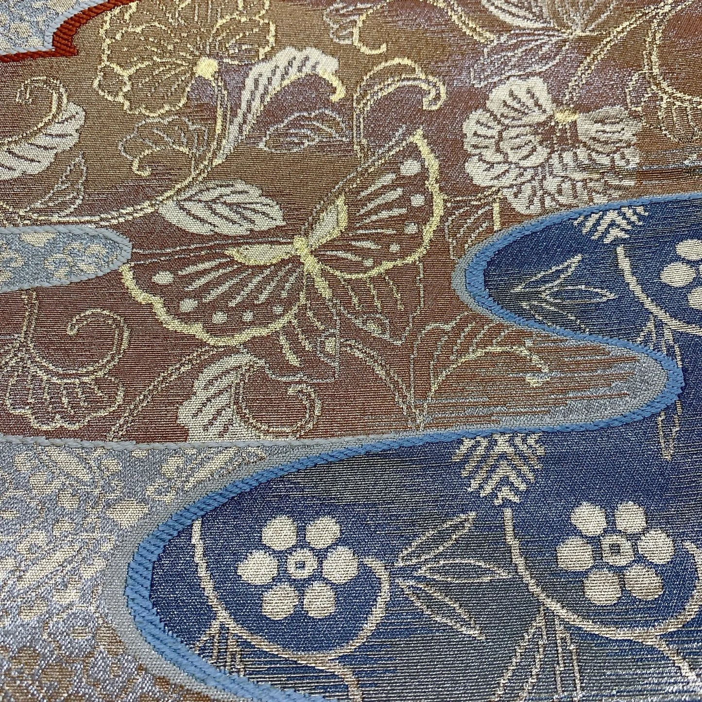 6046# Japanese Vintage Fukuro Obi Belt Kimono Fabric Silk Traditional