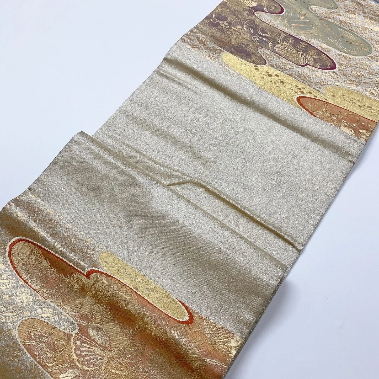 6046# Japanese Vintage Fukuro Obi Belt Kimono Fabric Silk Traditional