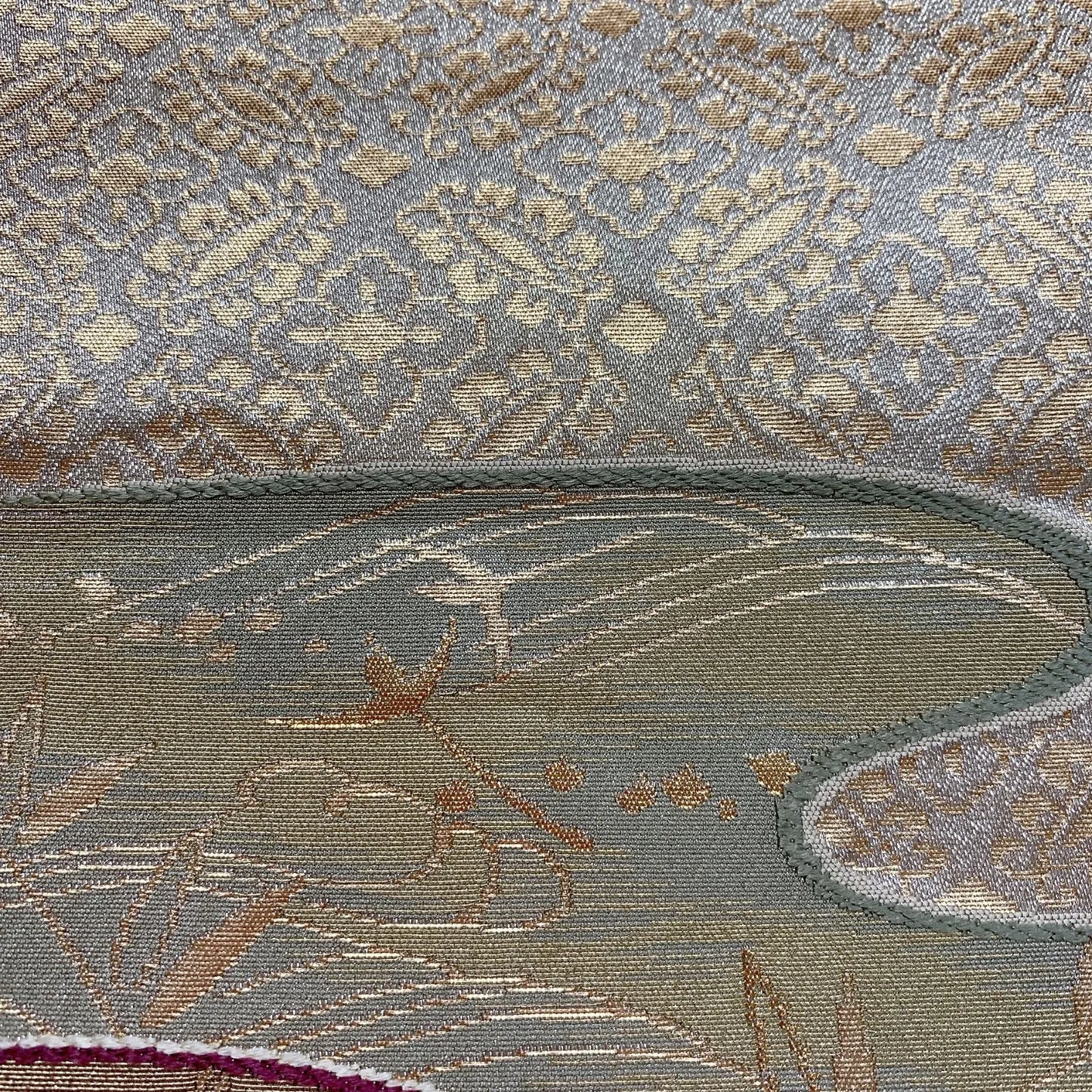 6046# Japanese Vintage Fukuro Obi Belt Kimono Fabric Silk Traditional