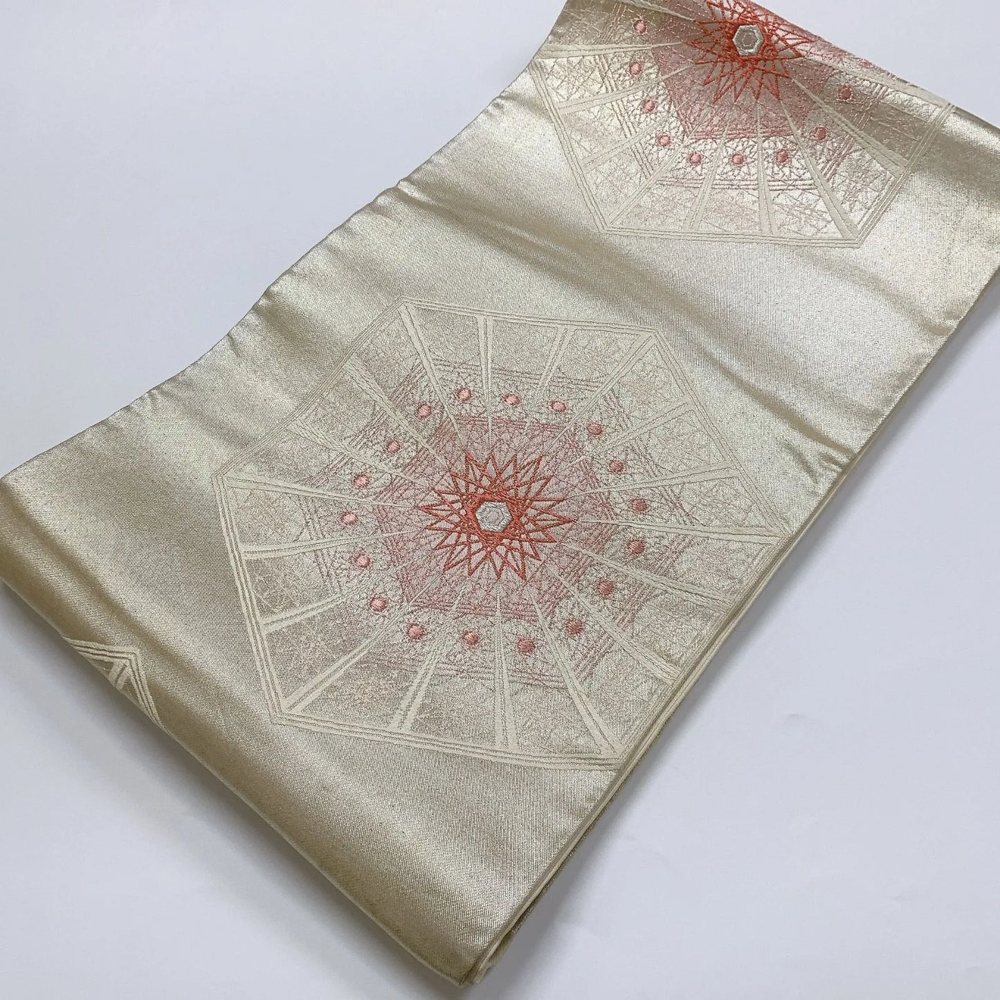 6051# Japanese Vintage Fukuro Obi Belt Kimono Fabric Silk Traditional Untailored