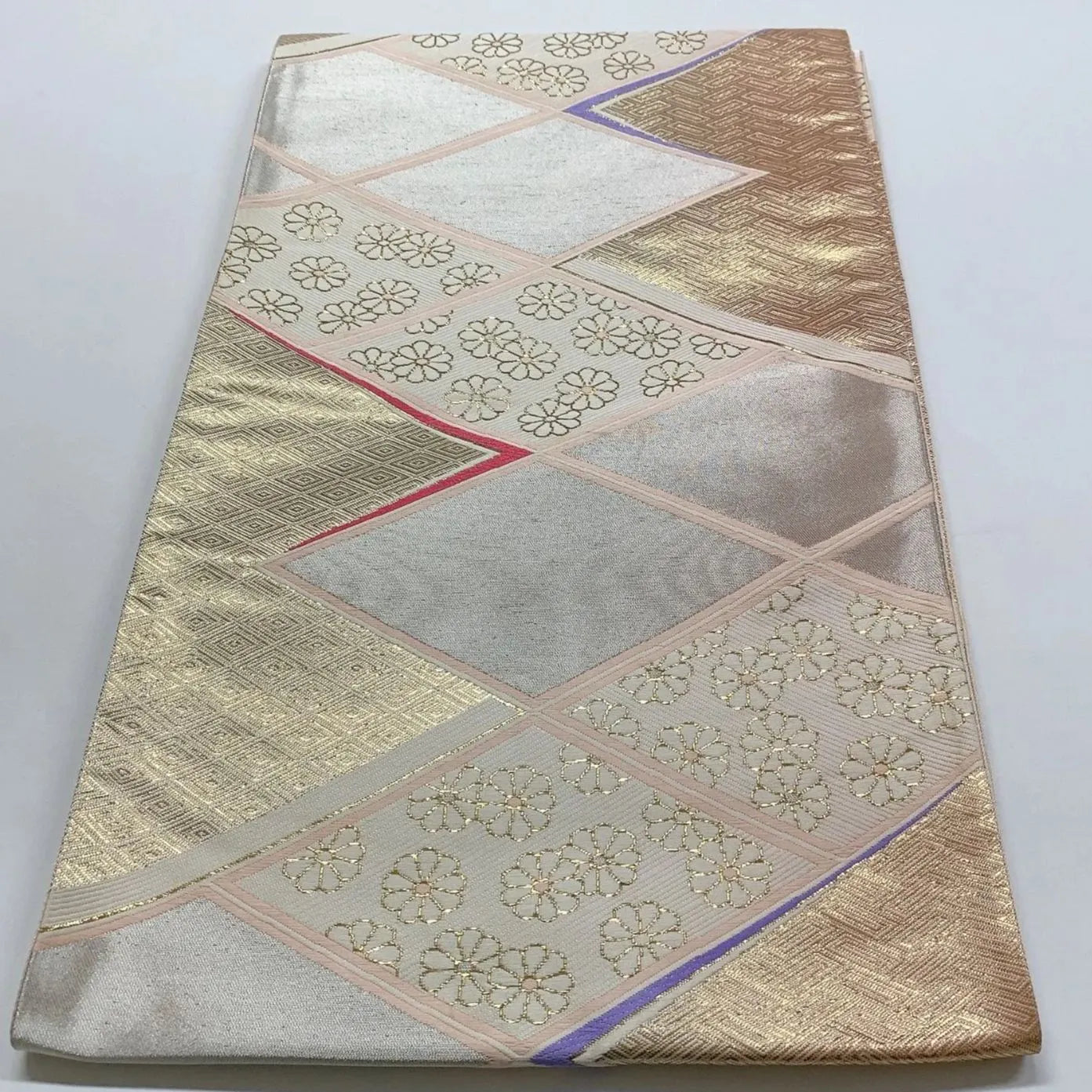 6031# Japanese Vintage Fukuro Obi Belt Kimono Fabric Silk Traditional Untailored