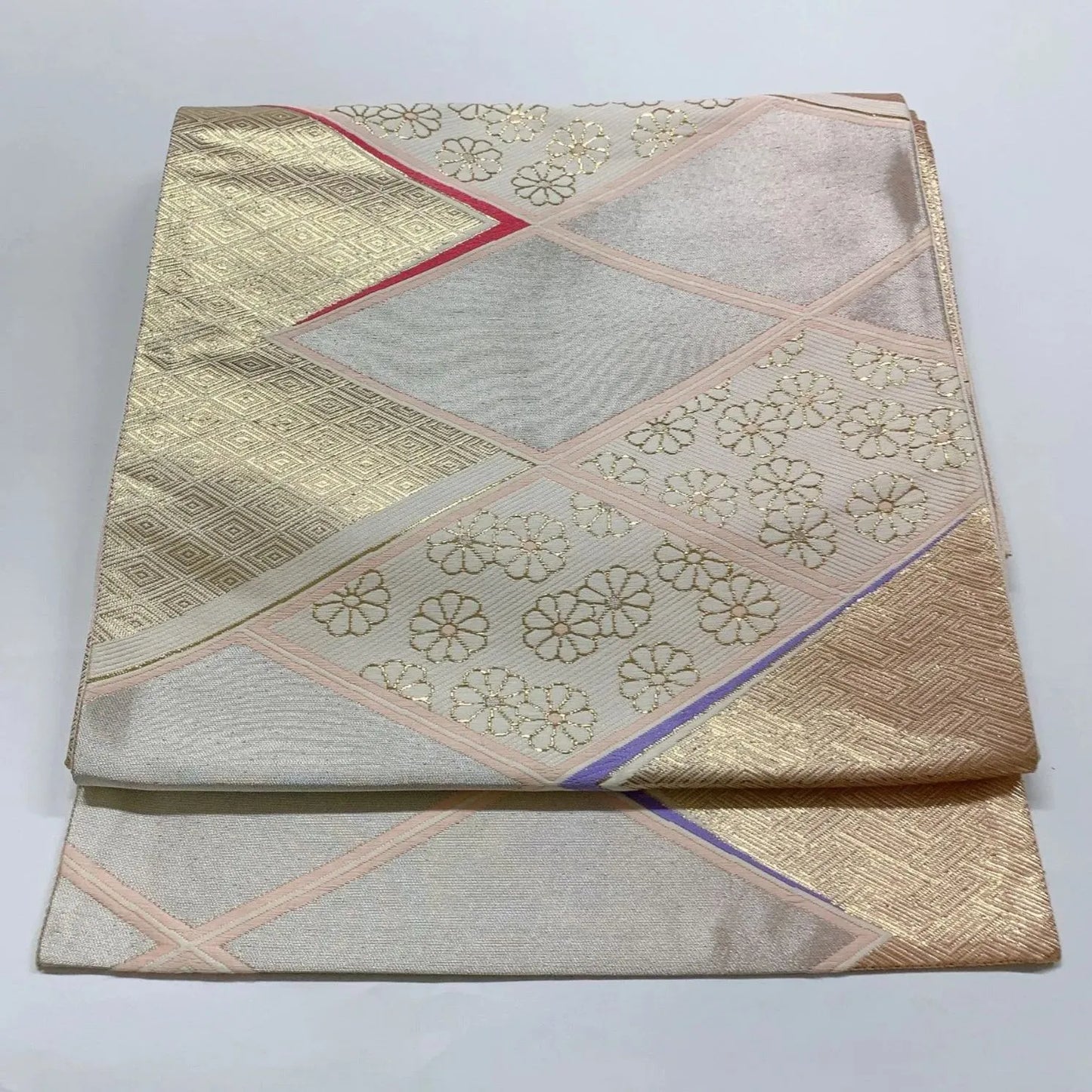 6031# Japanese Vintage Fukuro Obi Belt Kimono Fabric Silk Traditional Untailored