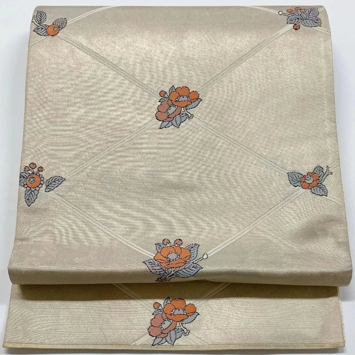 6033# Japanese Vintage Fukuro Obi Belt Kimono Fabric Silk Traditional