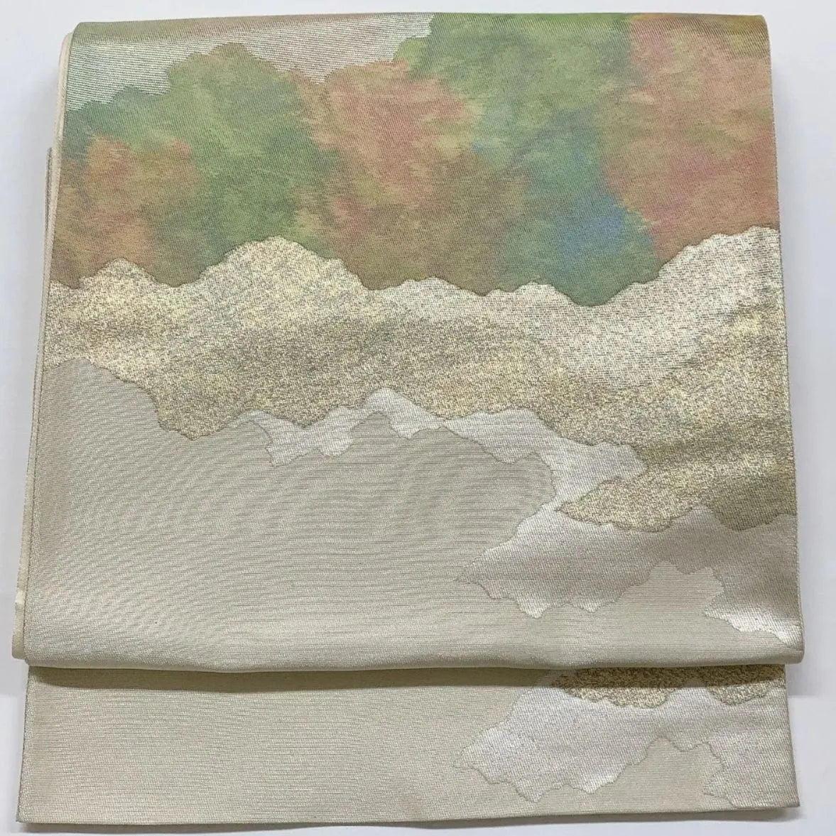 6035# Japanese Vintage Fukuro Obi Belt Kimono Fabric Silk Traditional 　