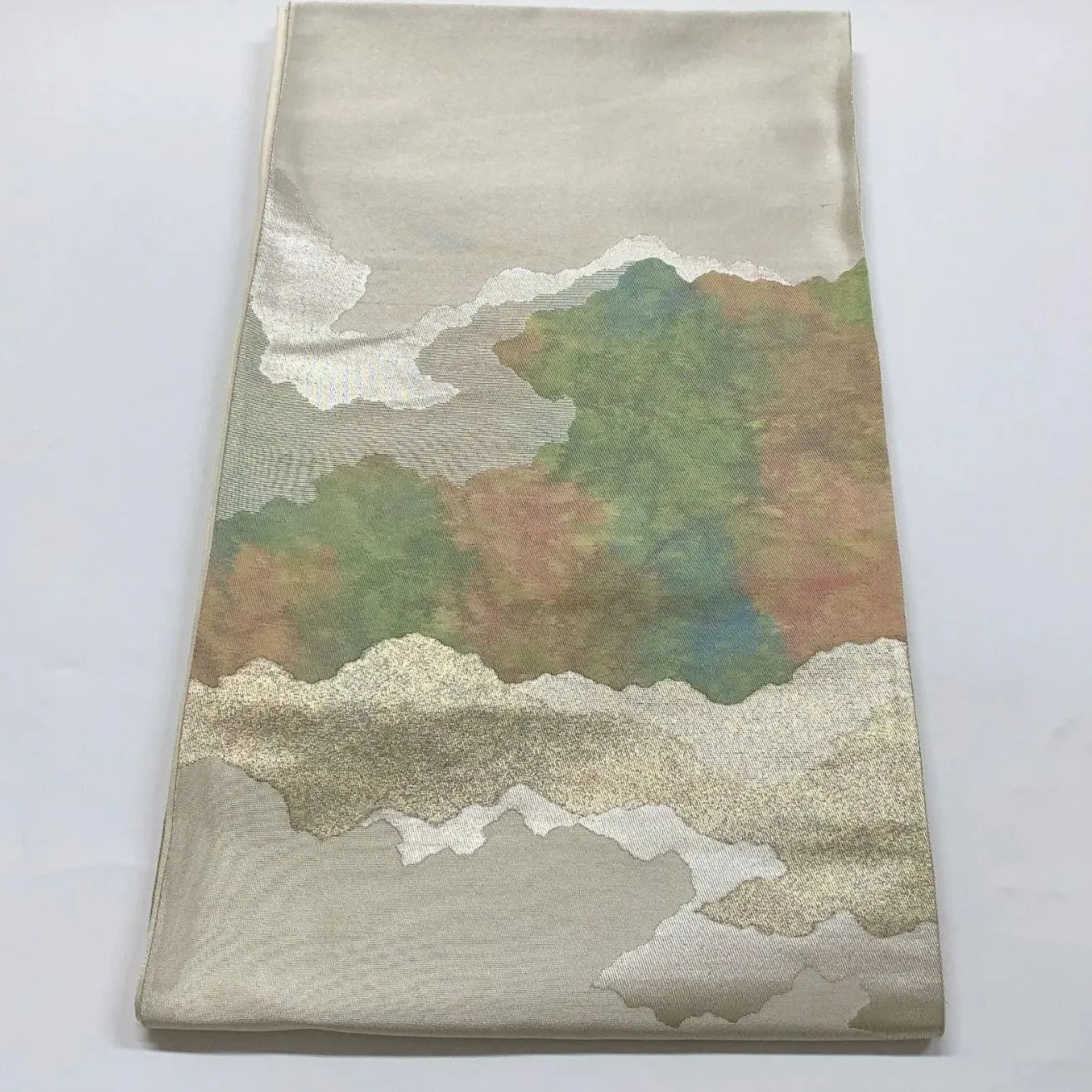 6035# Japanese Vintage Fukuro Obi Belt Kimono Fabric Silk Traditional 　