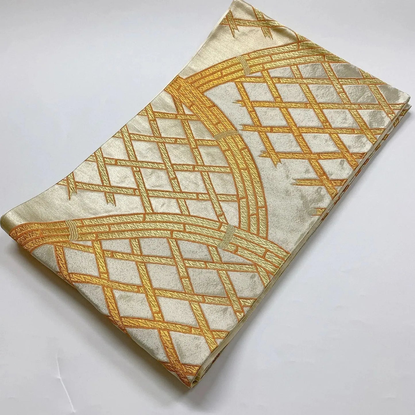 6042# Japanese Vintage Fukuro Obi Belt Kimono Fabric Silk Traditional Untailored