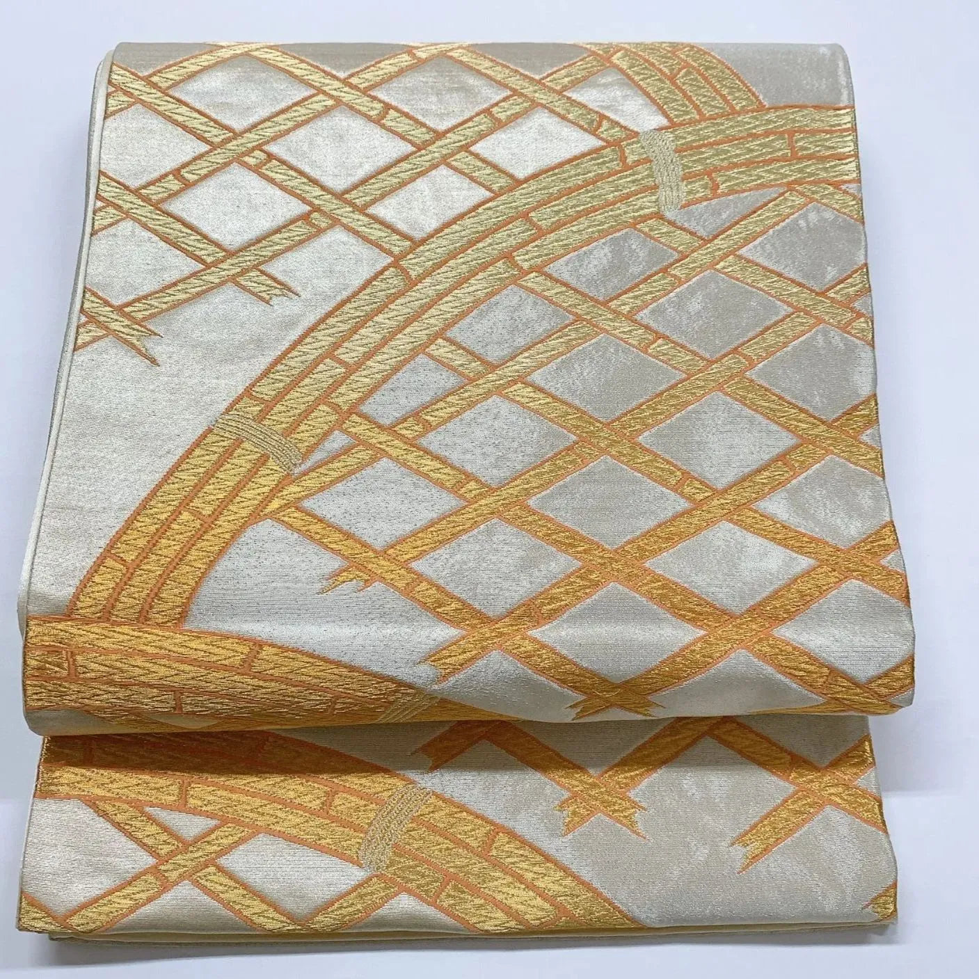 6042# Japanese Vintage Fukuro Obi Belt Kimono Fabric Silk Traditional Untailored