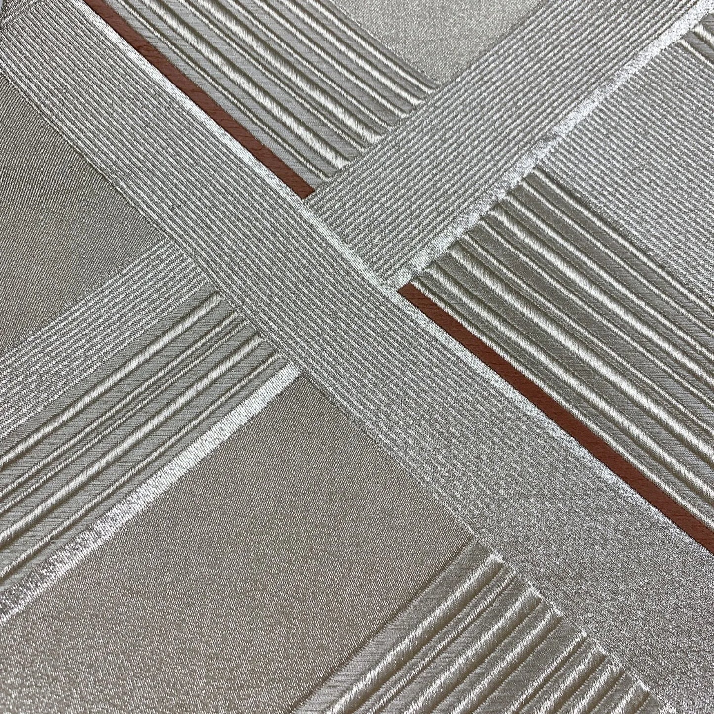 6053# Japanese Vintage Fukuro Obi Belt Kimono Fabric Silk Traditional Silver