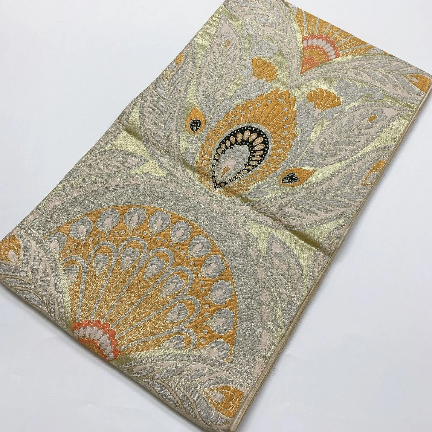 6055# Japanese Vintage Fukuro Obi Belt Kimono Fabric Silk Traditional Untailored