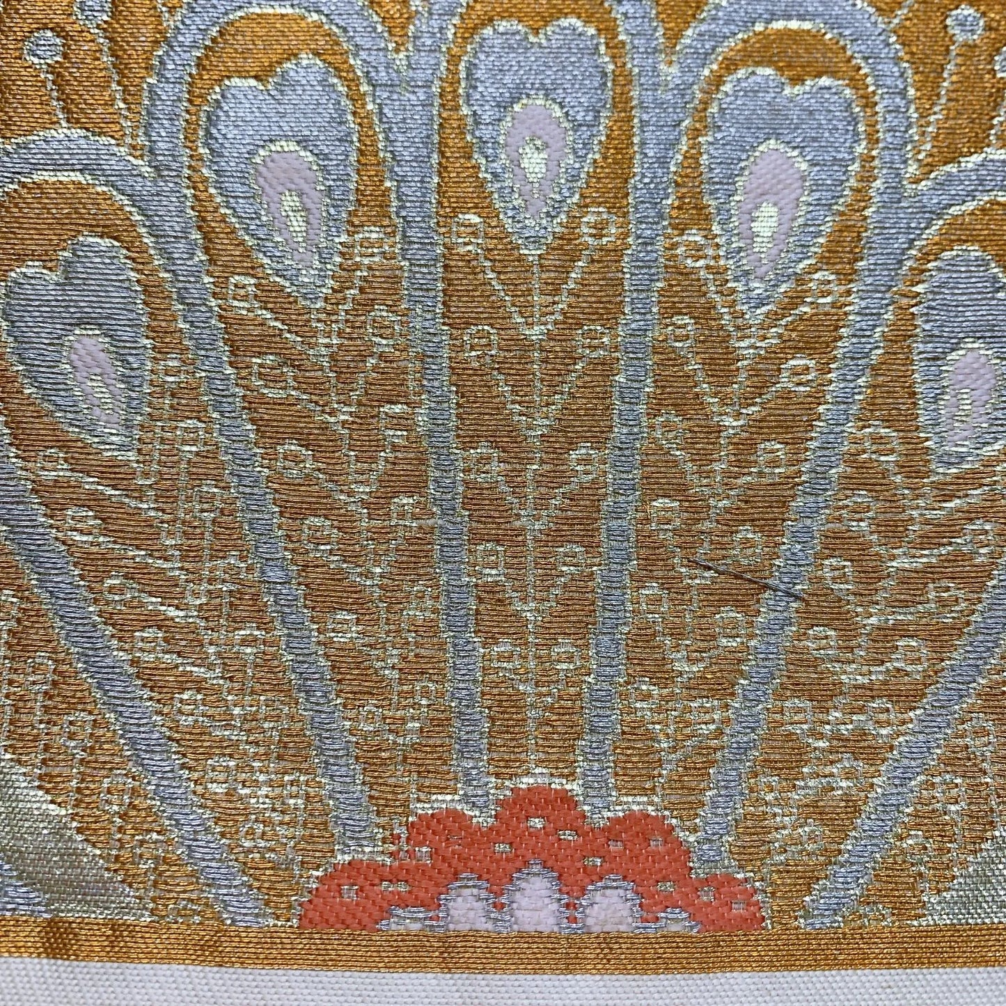 6055# Japanese Vintage Fukuro Obi Belt Kimono Fabric Silk Traditional Untailored