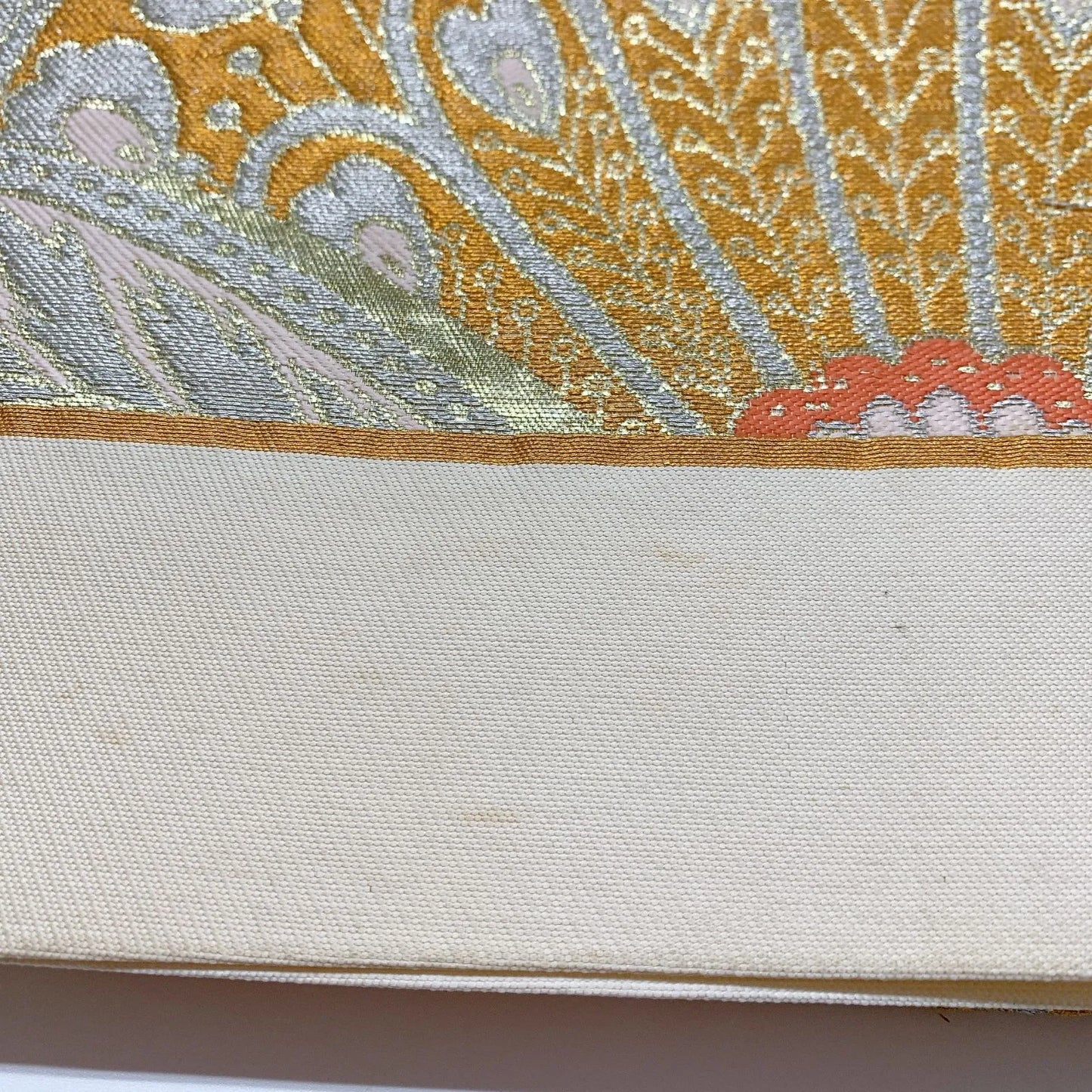 6055# Japanese Vintage Fukuro Obi Belt Kimono Fabric Silk Traditional Untailored