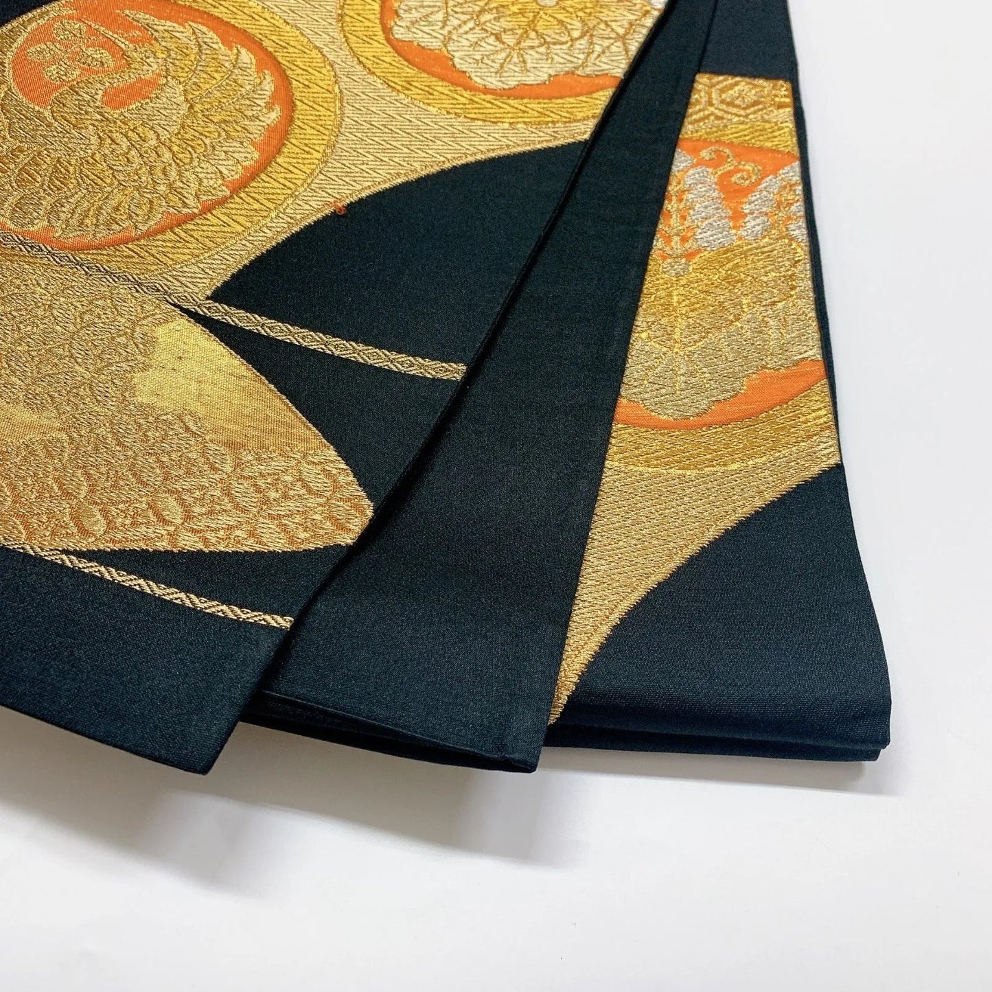 6063# Japanese Vintage Fukuro Obi Belt Kimono Fabric Silk Traditional Untailored