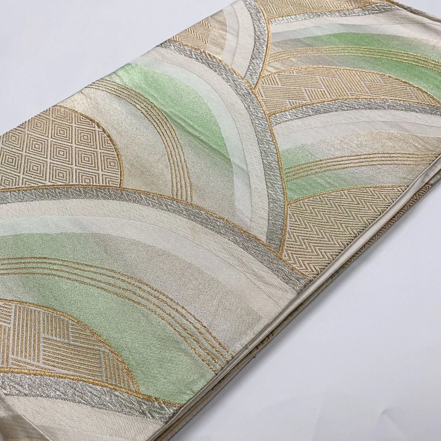 6064# Japanese Vintage Fukuro Obi Belt Kimono Fabric Silk Traditional Untailored　