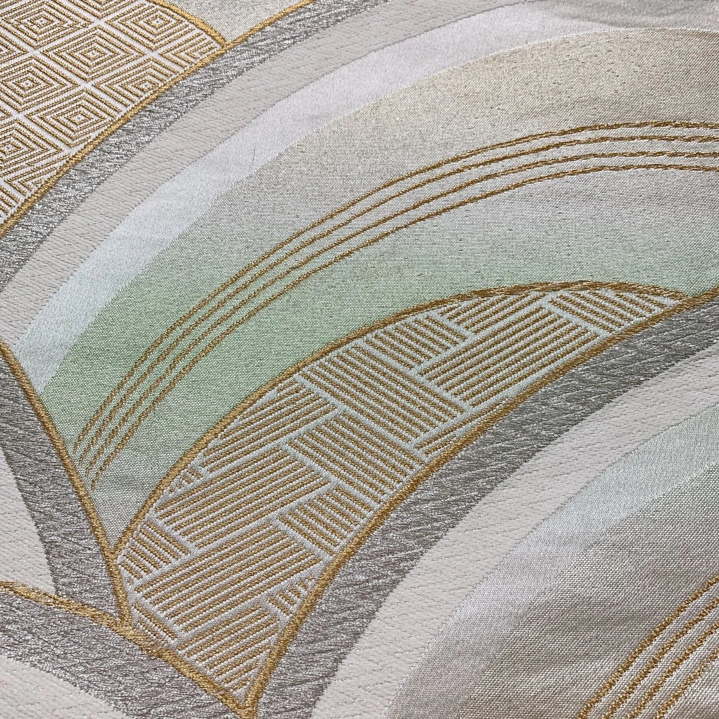 6064# Japanese Vintage Fukuro Obi Belt Kimono Fabric Silk Traditional Untailored　