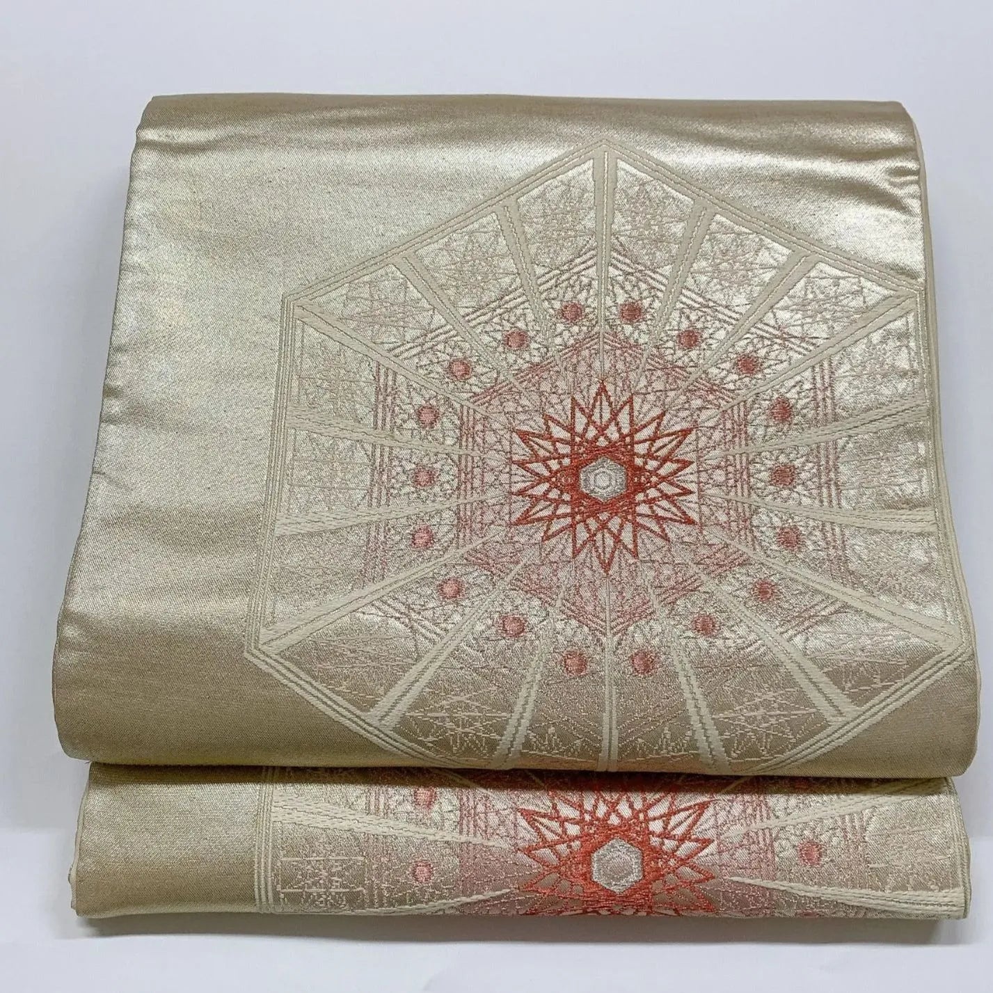 6051# Japanese Vintage Fukuro Obi Belt Kimono Fabric Silk Traditional Untailored