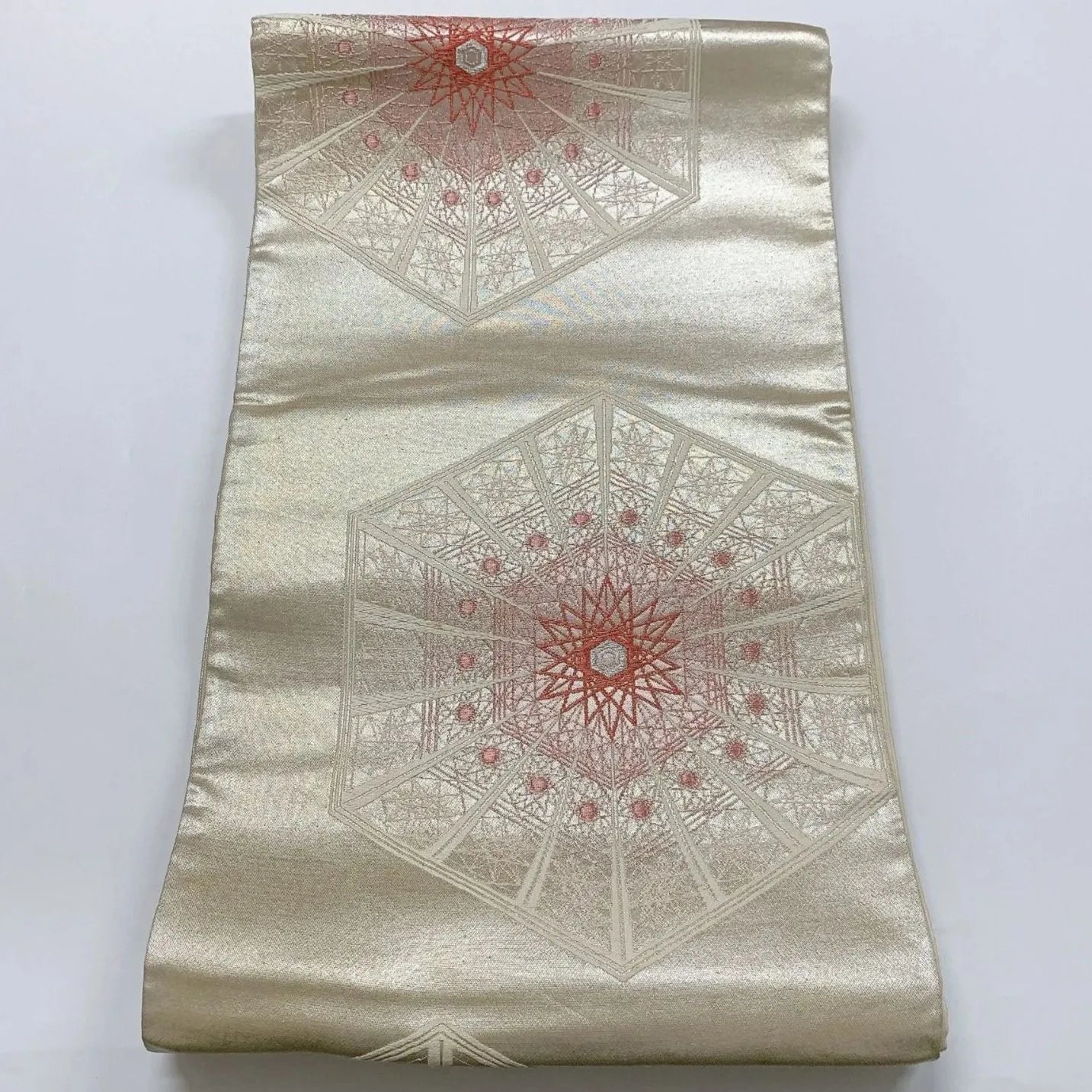 6051# Japanese Vintage Fukuro Obi Belt Kimono Fabric Silk Traditional Untailored