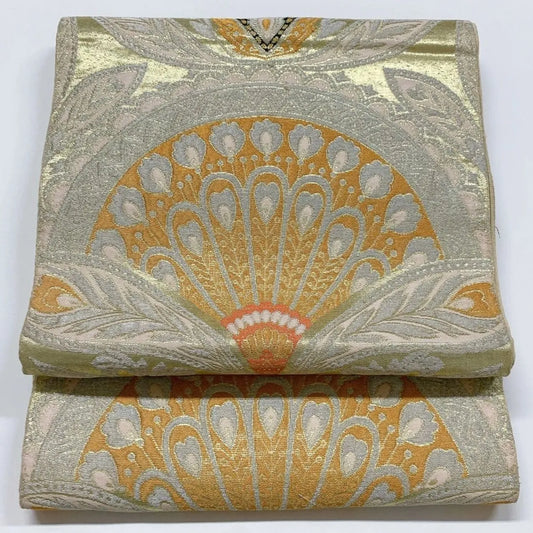 6055# Japanese Vintage Fukuro Obi Belt Kimono Fabric Silk Traditional Untailored
