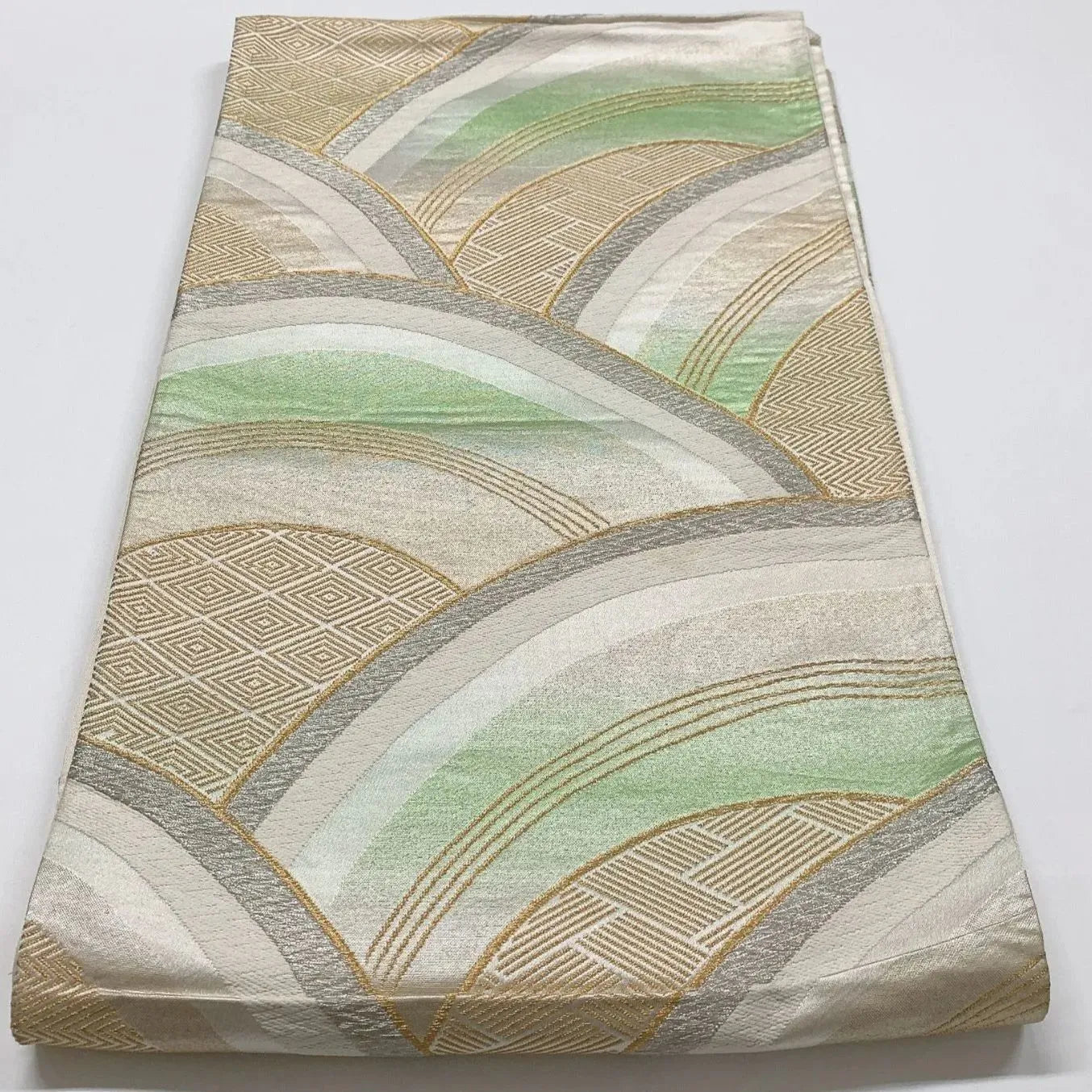 6064# Japanese Vintage Fukuro Obi Belt Kimono Fabric Silk Traditional Untailored　