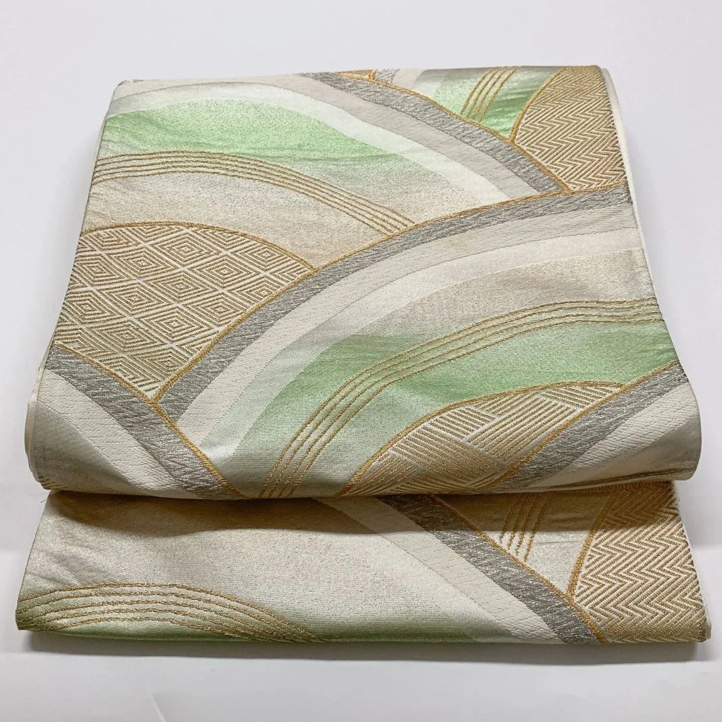 6064# Japanese Vintage Fukuro Obi Belt Kimono Fabric Silk Traditional Untailored　