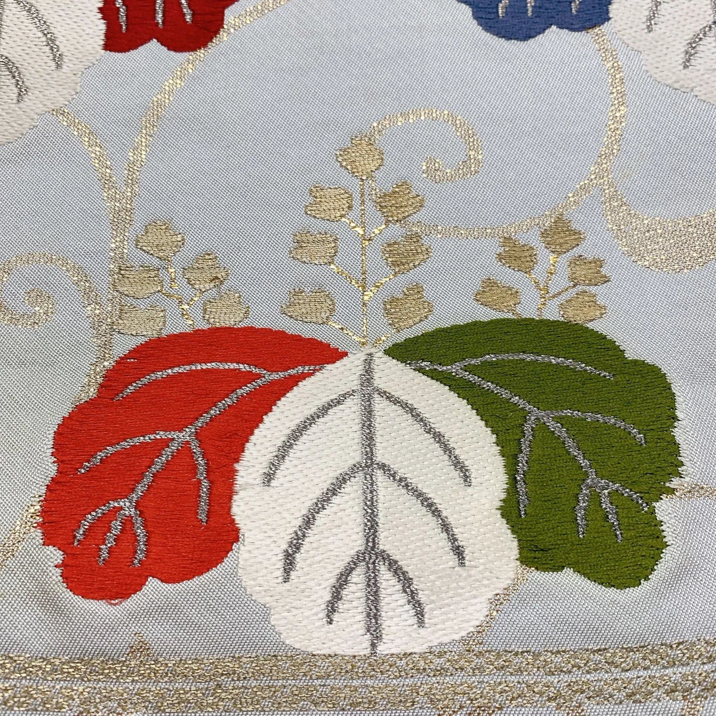 6073# Japanese Vintage Fukuro Obi Belt Kimono Fabric Silk Traditional