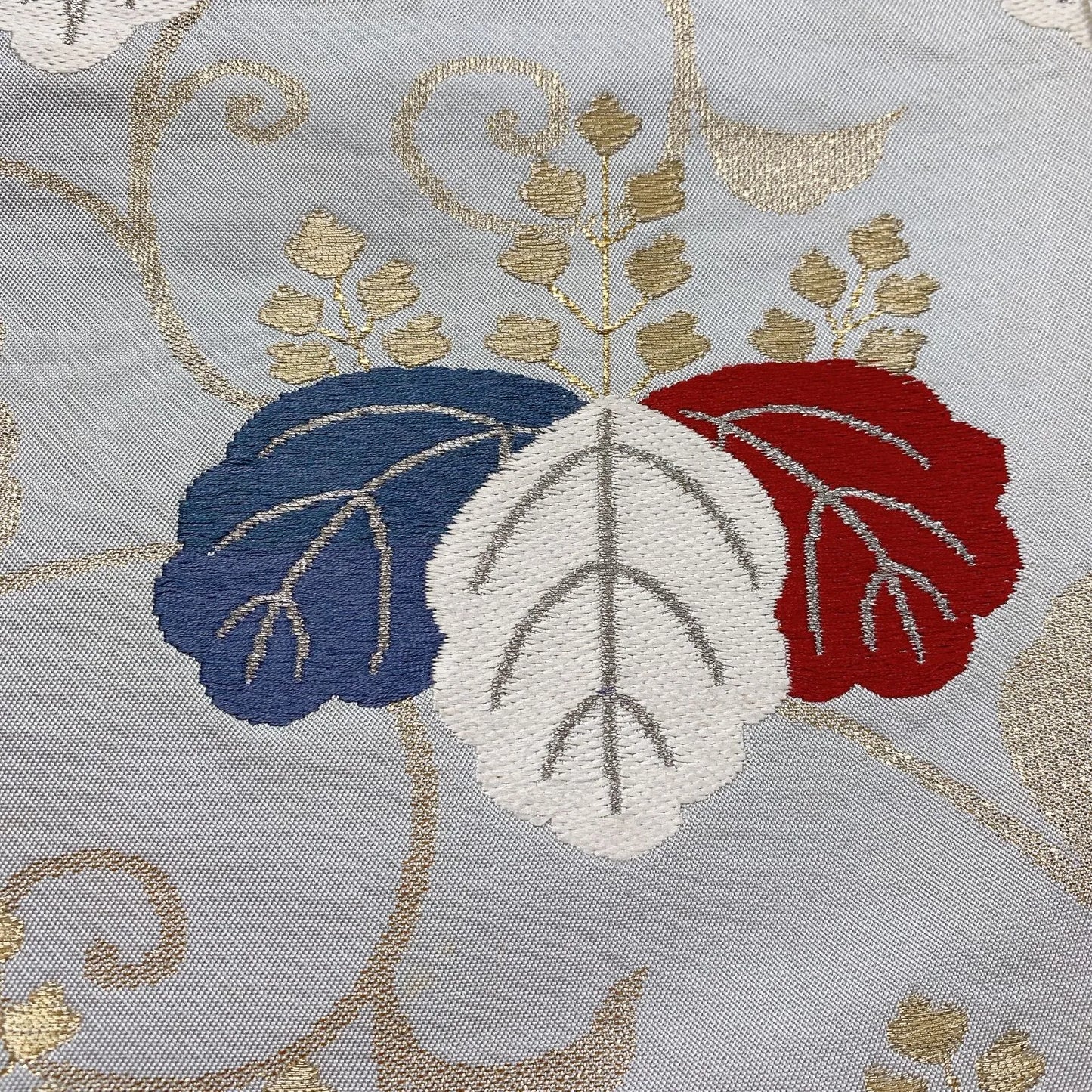 6073# Japanese Vintage Fukuro Obi Belt Kimono Fabric Silk Traditional