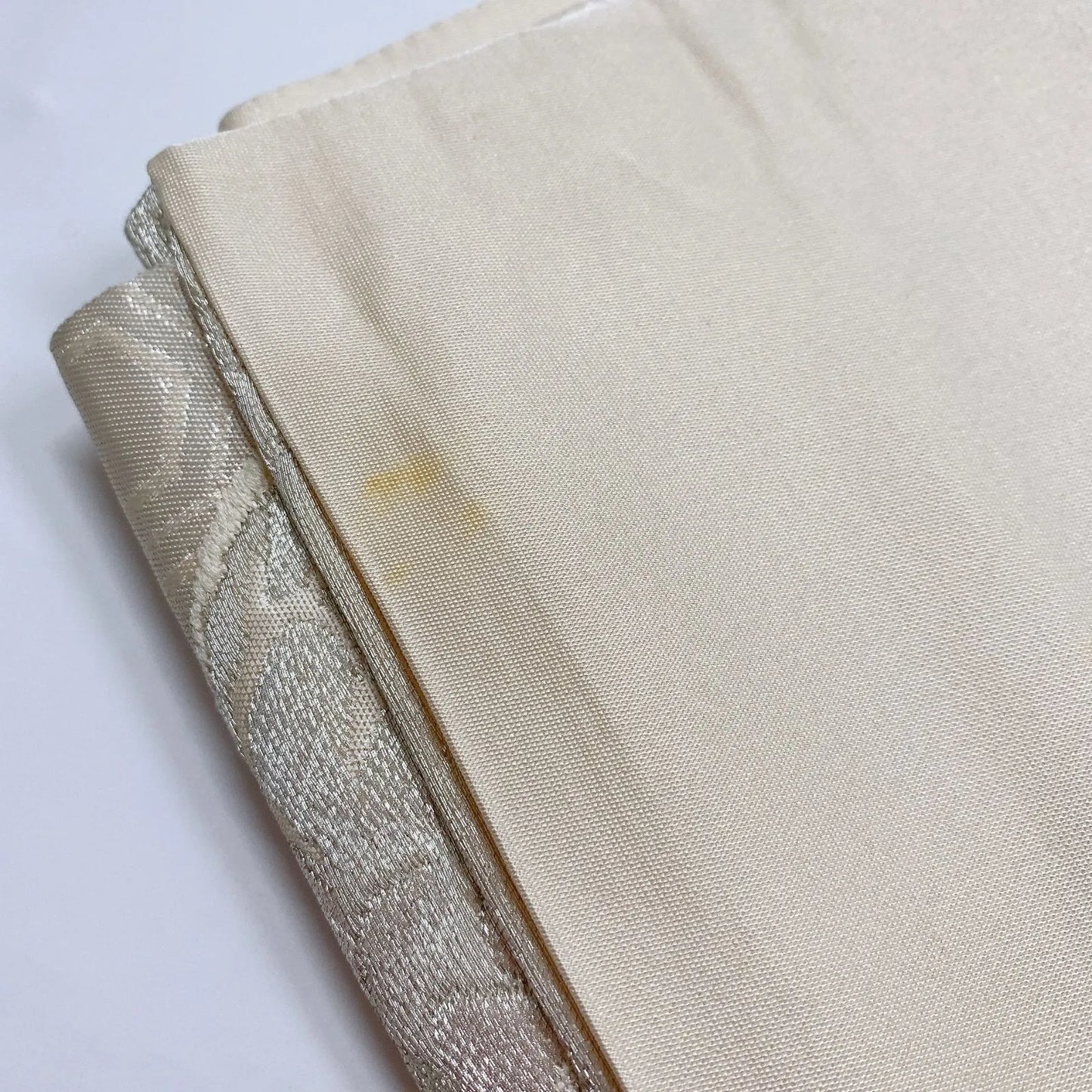 6074# Japanese Vintage Fukuro Obi Belt Kimono Fabric Silk Traditional Silver