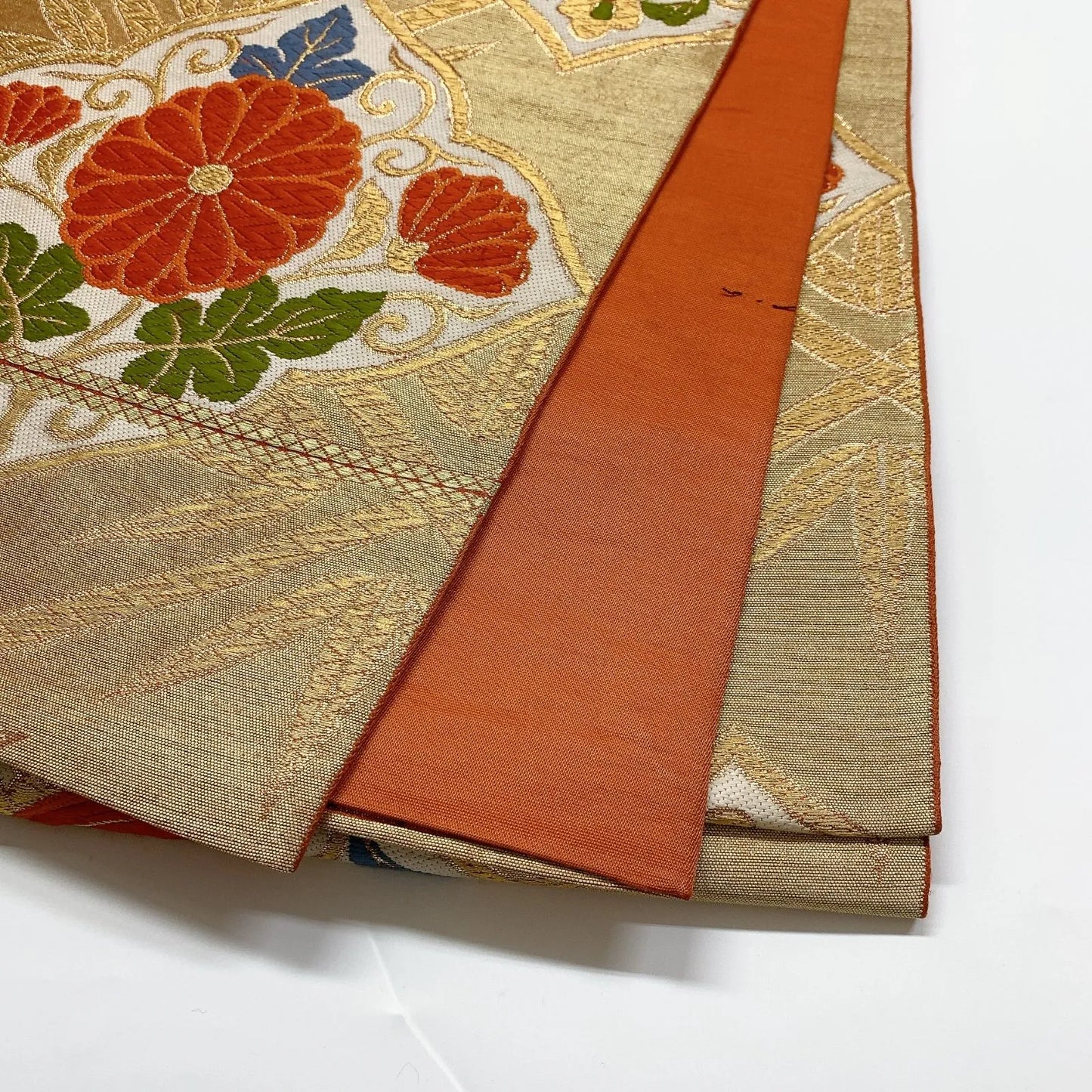 6076# Japanese Vintage Fukuro Obi Belt Kimono Fabric Silk Traditional