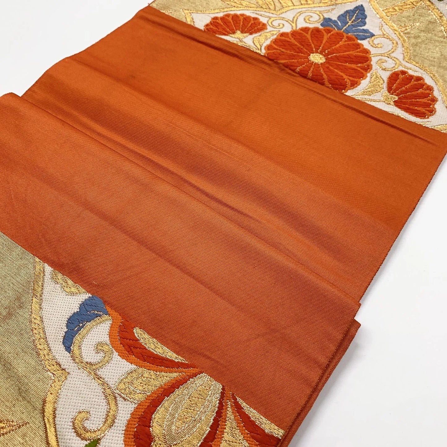 6076# Japanese Vintage Fukuro Obi Belt Kimono Fabric Silk Traditional