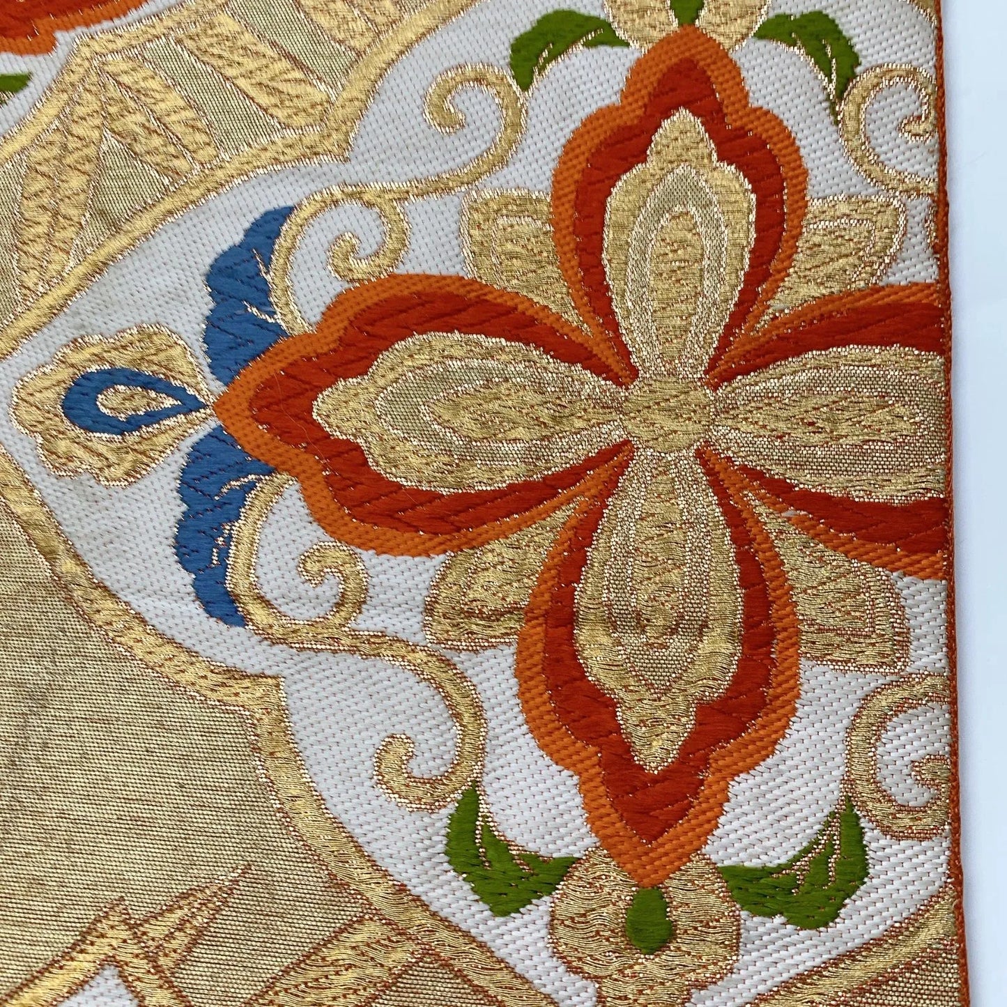 6076# Japanese Vintage Fukuro Obi Belt Kimono Fabric Silk Traditional