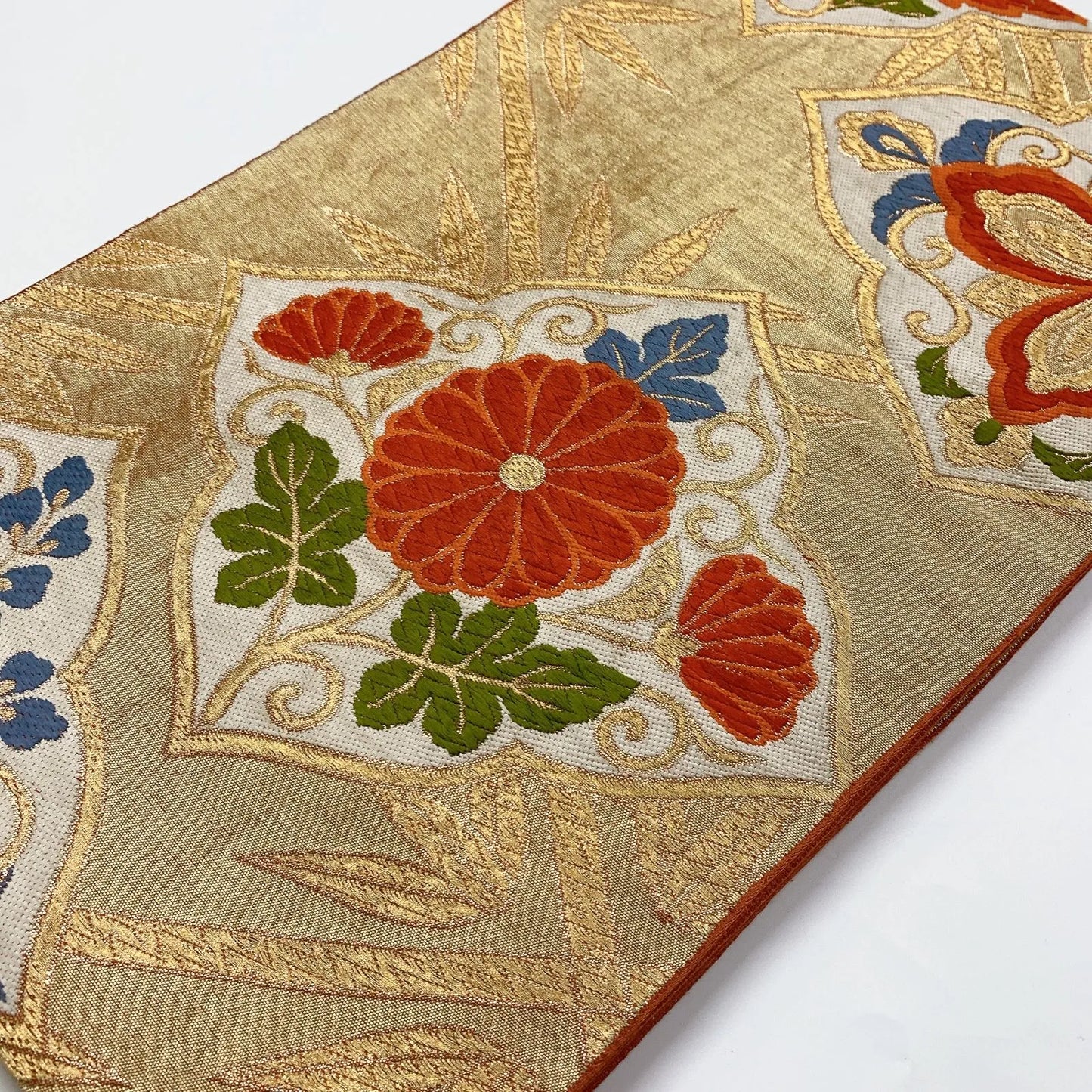 6076# Japanese Vintage Fukuro Obi Belt Kimono Fabric Silk Traditional