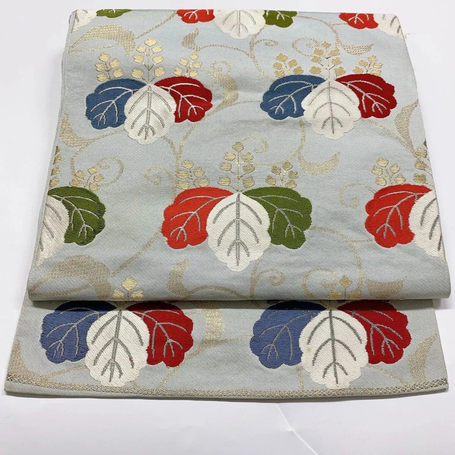 6073# Japanese Vintage Fukuro Obi Belt Kimono Fabric Silk Traditional