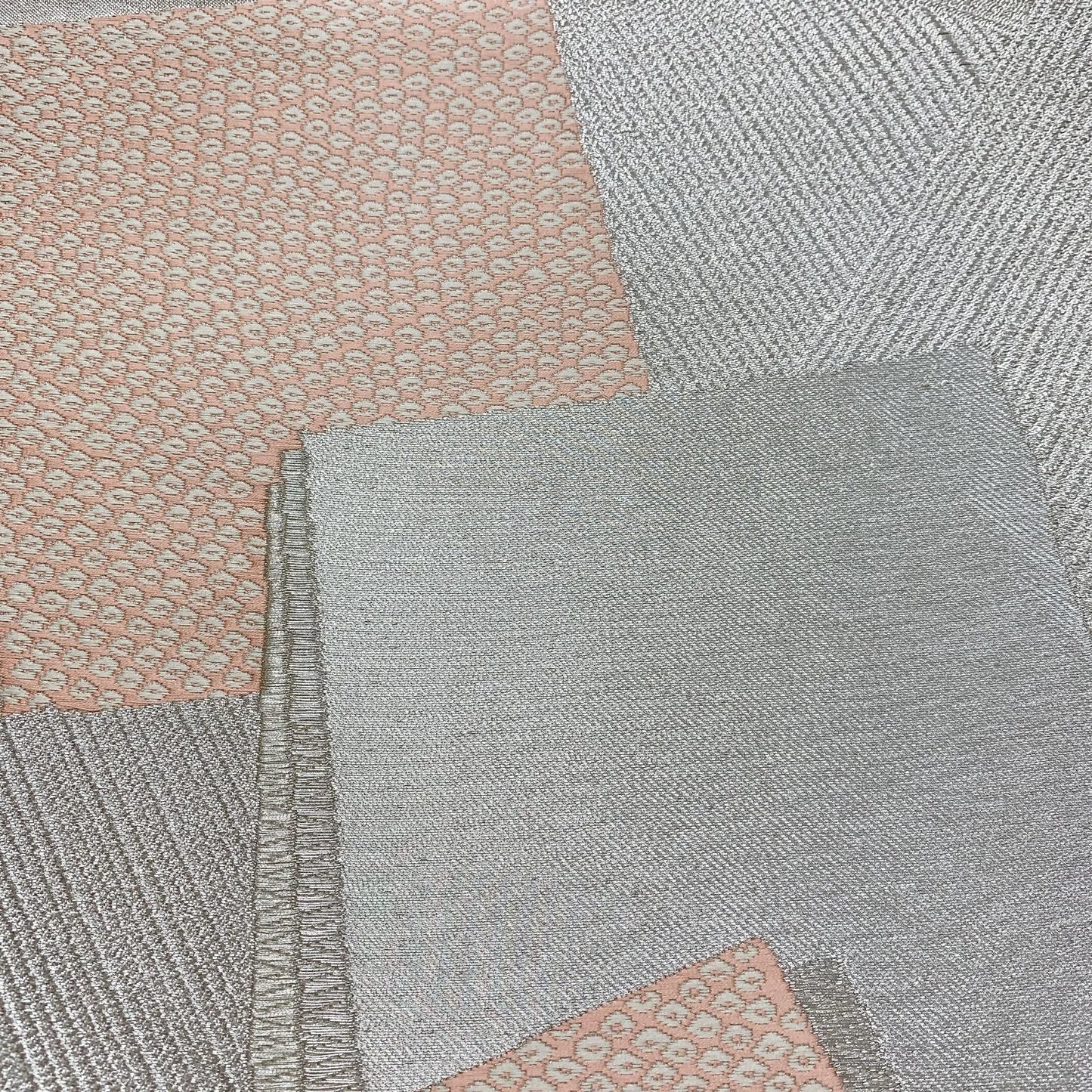 6082# Japanese Vintage Fukuro Obi Belt Kimono Fabric Silk Traditional Silver